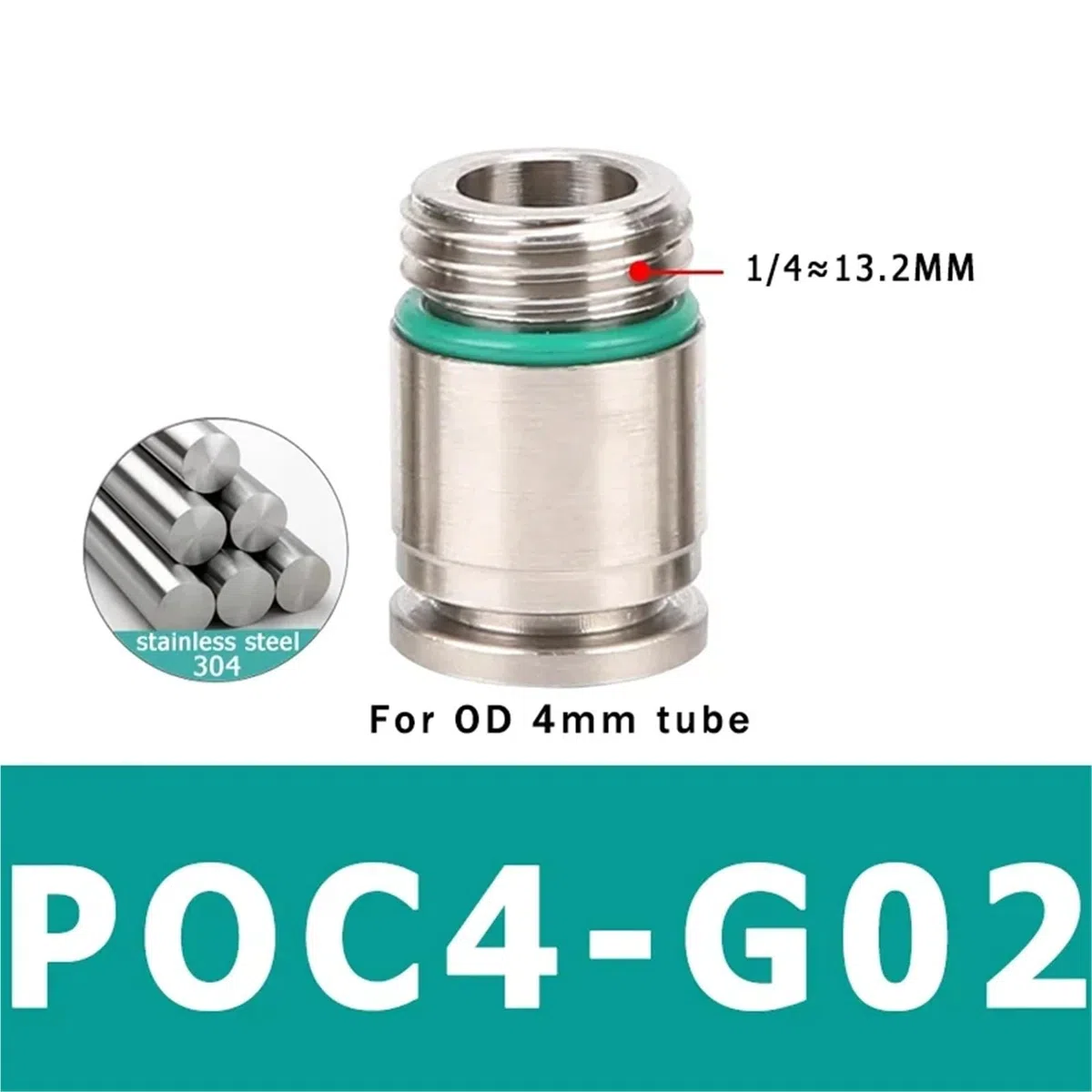 304 in acciaio inox pneumatico rapido accoppiamento filettato esagonale raccordo 200Pcs(BXG-POC4-G02)