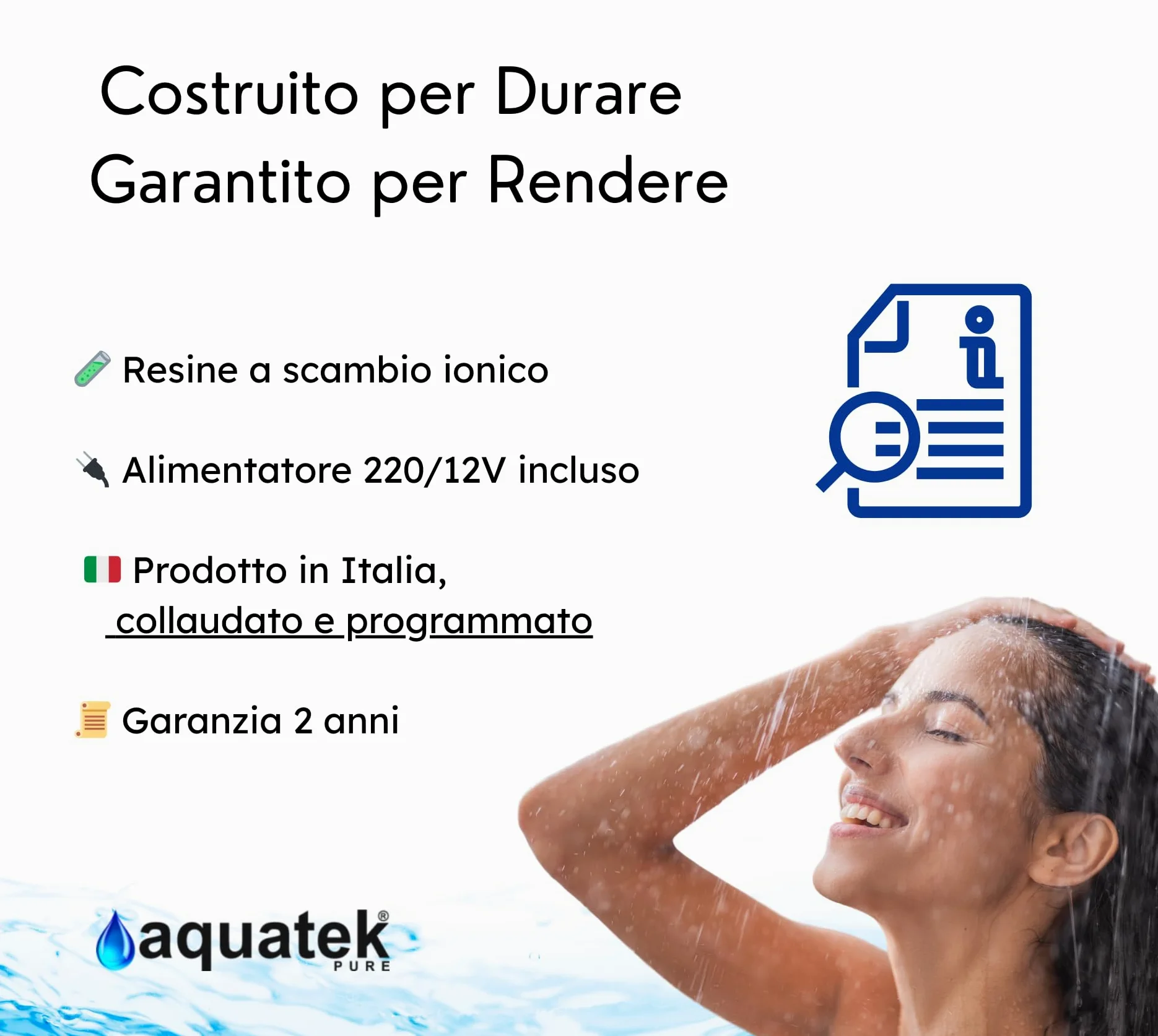 Aquatek - Addolcitore D'Acqua Automatico Cabinato Luxury 35 Litri Con Valvola Runxin F69P3 Pronto Installazione Riduzione Consumi Acqua E Sale Per Abitazioni Fino A 12 Persone Garanzia 2 Anni