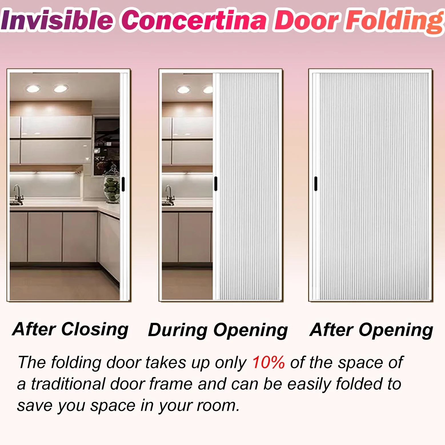 Porta a Soffietto Porte Pieghevoli Alte 200 210 220 230 240 Cm, Senza Foratura Porta A Soffietto Per Cucine/Bagni/Camere Da Letto, Divisorio A Nido D'ape(98x210cm)