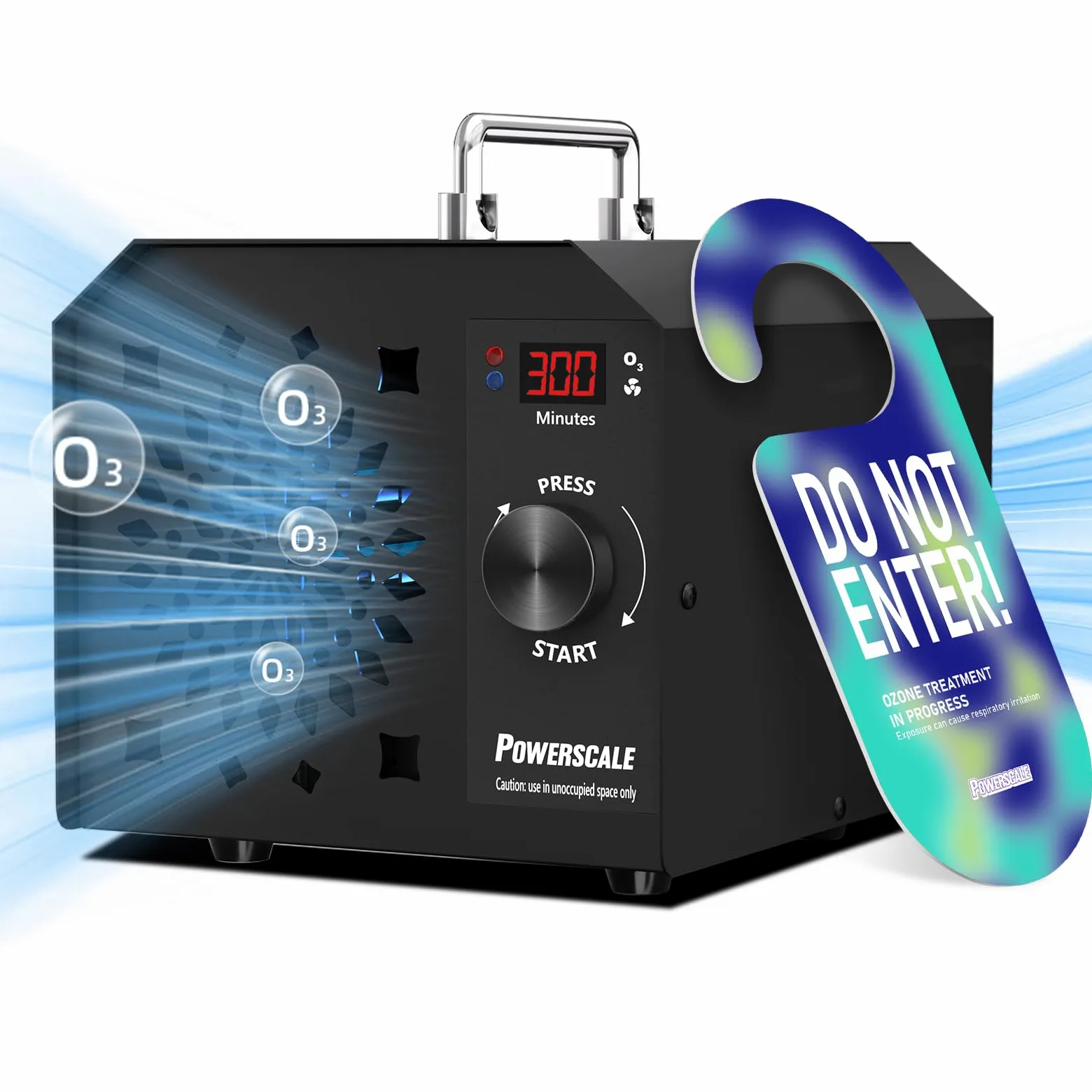 Powerscale OZB2 Ozonizzatore per Ambienti Commerciale 150.000 mg/h - Generatore di Ozono Industriale per la Rimozione degli Odori - Purificatore d'Aria e Sterilizzatore per Grandi Case e Uffici
