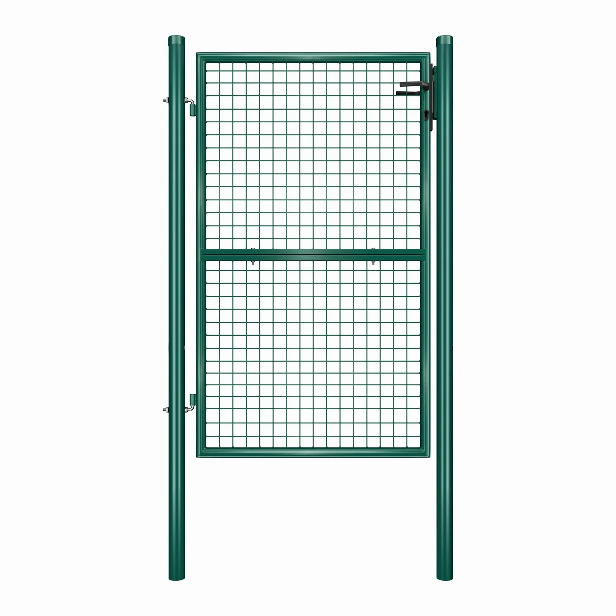 SONGMICS Cancello da Giardino, Cancelletto da Giardino, Acciaio Zincato con Serratura, Porta di 106 x 150 cm (L x H), Tubo Tondo, Cancello per Recinzione, Verde GGD200G