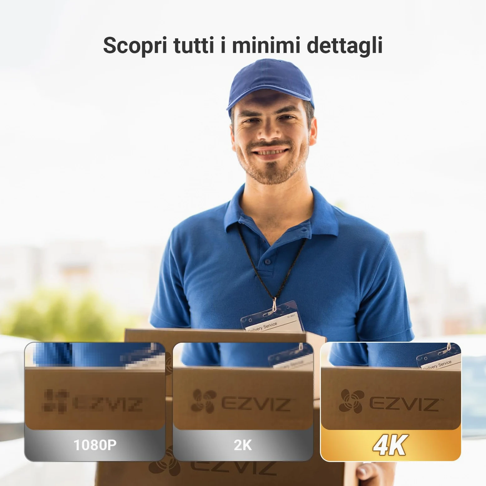 EZVIZ EP4 Spioncino Digitale WiFi 4K con Schermo Touch da 5,5", Batteria 7100mAh, Riconoscimento Facciale AI, Audio Bidirezionale, Visione Notturna, Rilevamento PIR, Supporta MicroSD 512GB, Argento