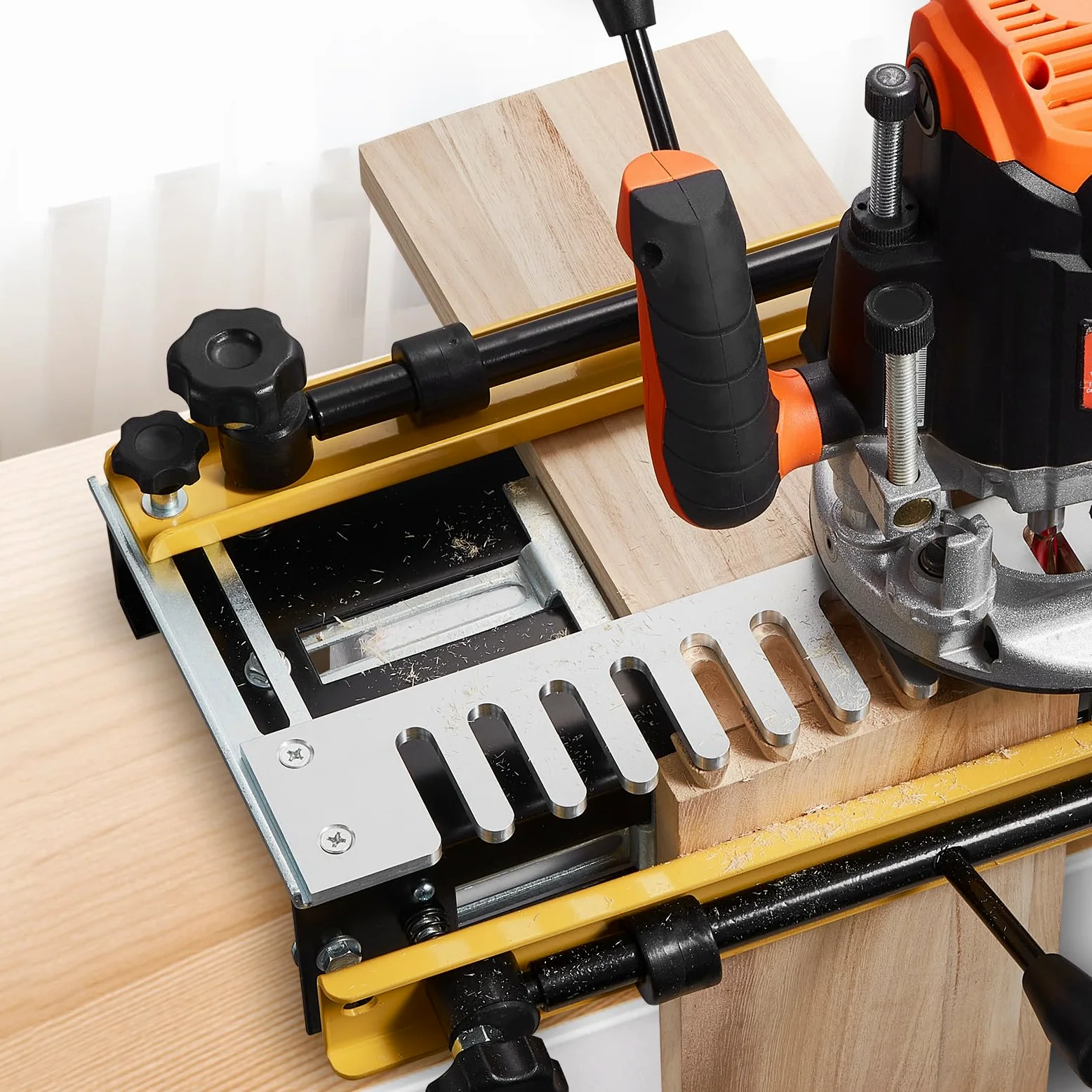 VEVOR Dima per Fresatrice a Coda di Rondine Larghezza 140-310 mm, Dima a Coda di Rondine Utensile per Lavorazione del Legno Spessore 40 mm con Fresa da 12,7 mm, Progetto di Piccoli Mobili