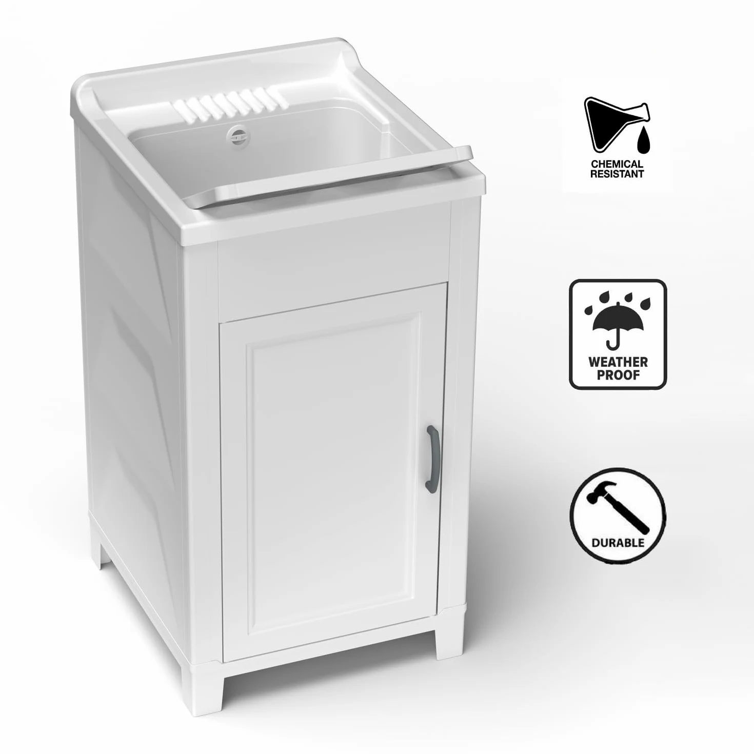 Mobile CM.45X50 Kit Lavatoio In Resina E Pvc, Bianco