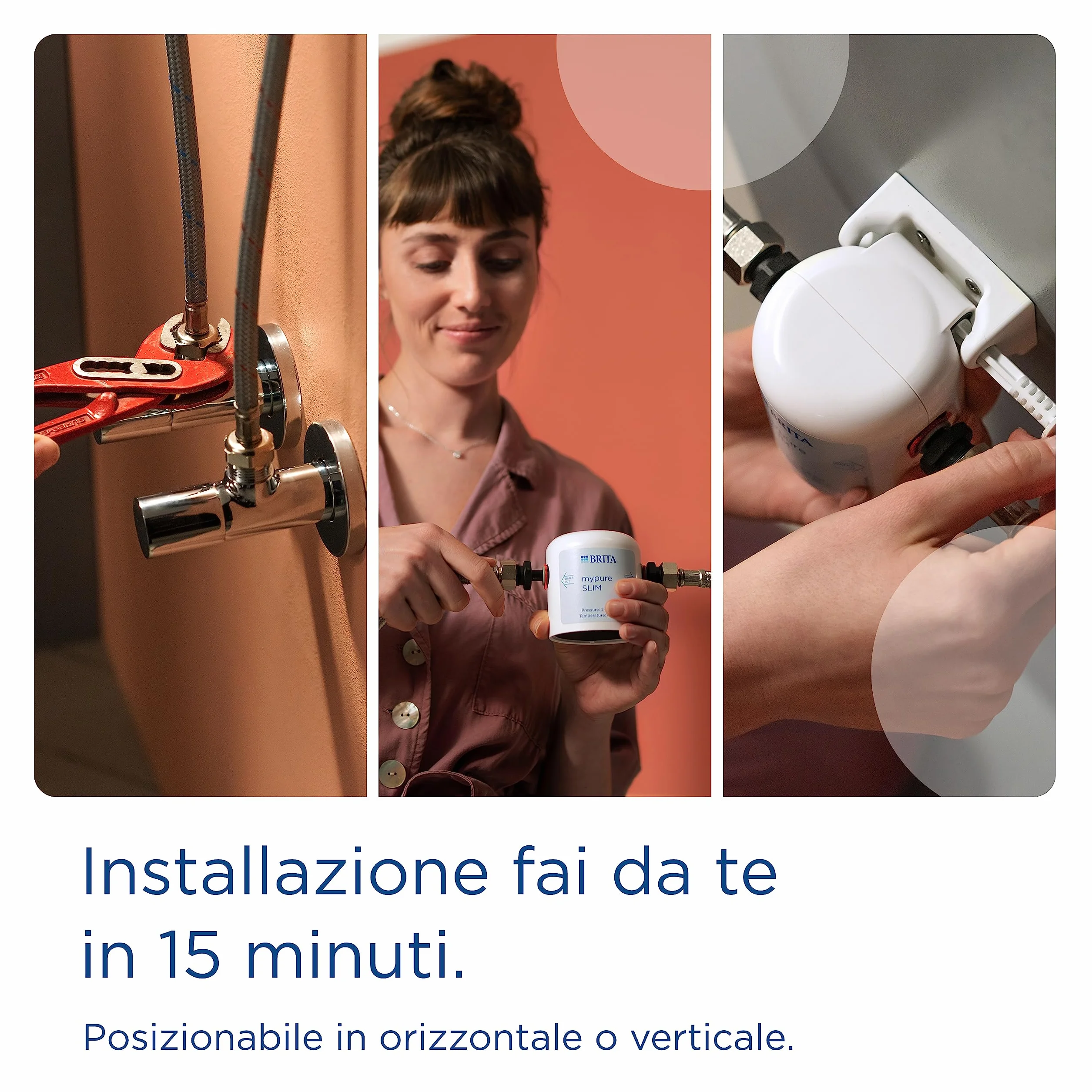 BRITA Sistema filtrante mypure SLIM V-MF incl. 1x filtro (8000L) - sistema sottolavello per il tuo rubinetto per acqua buona e priva di batteri al 99,999% - con timer digitale