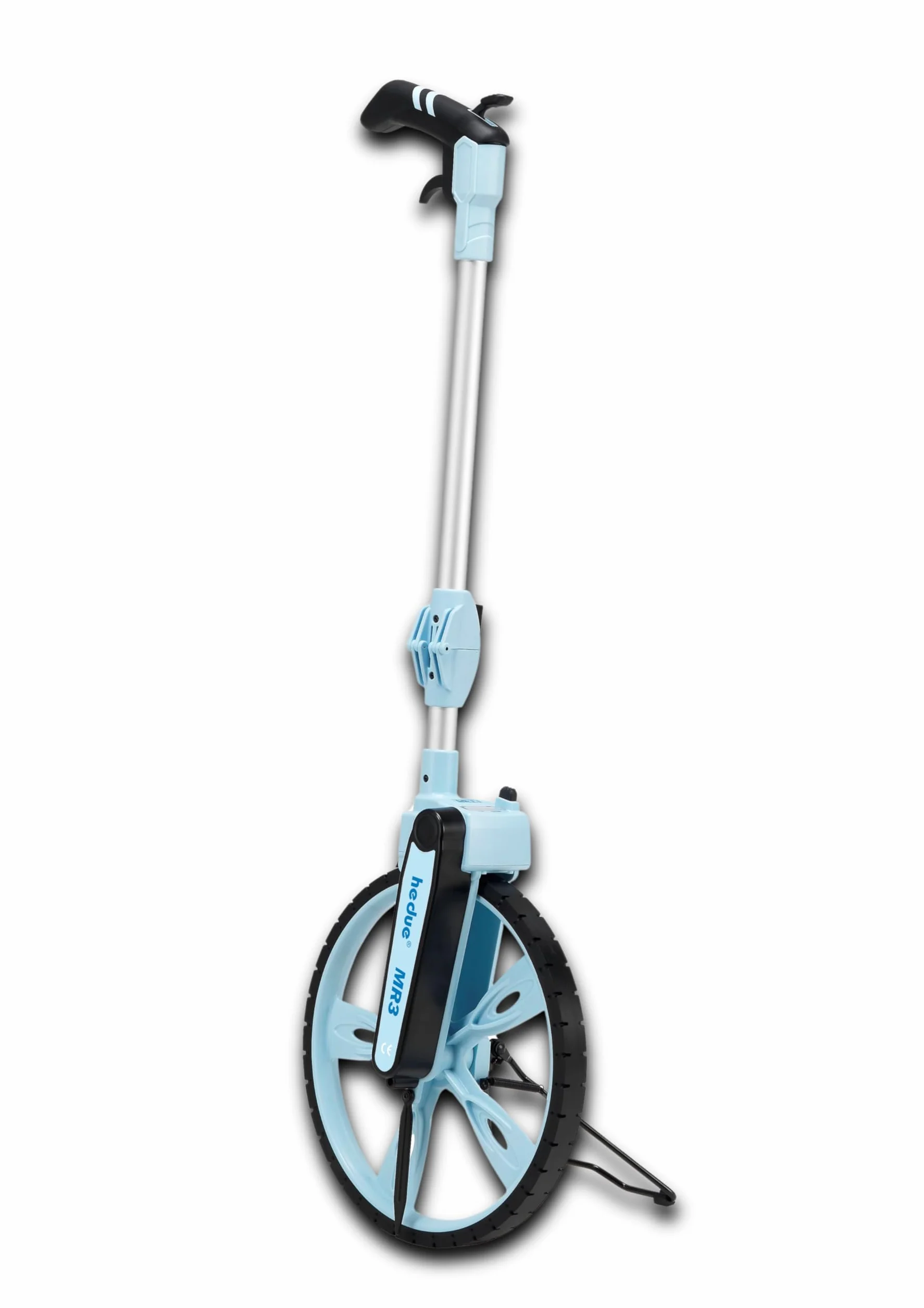 Ruota di misura hedue® MR3 - contametri con grande diametro della ruota di 320 mm, distanziometro pieghevole