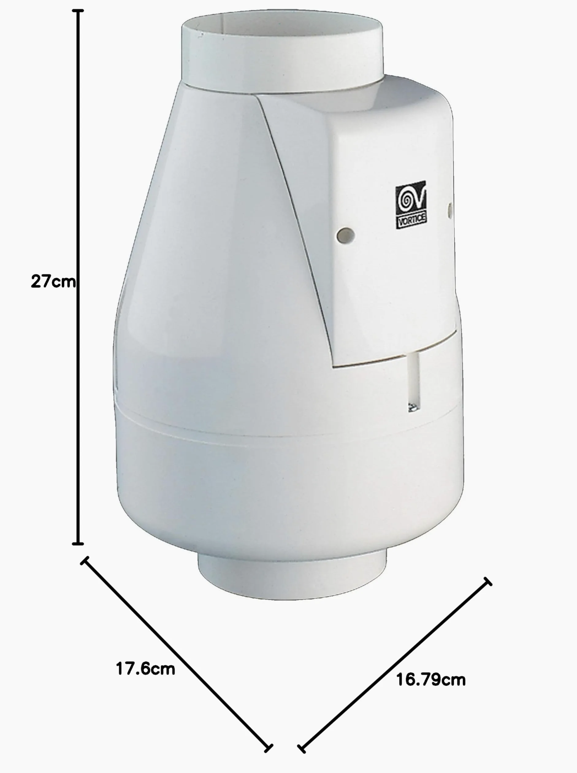 VORTICE AXIAL K - Aspiratore Cappa Cucina Centrifugo 100mm, Ventola Aspirazione Ventola Aspirazione a Basso Consumo Energetico, Rimuove Odori e Umidità, Portata Massima 135 m3/h - 27x 17,6x16,8 cm