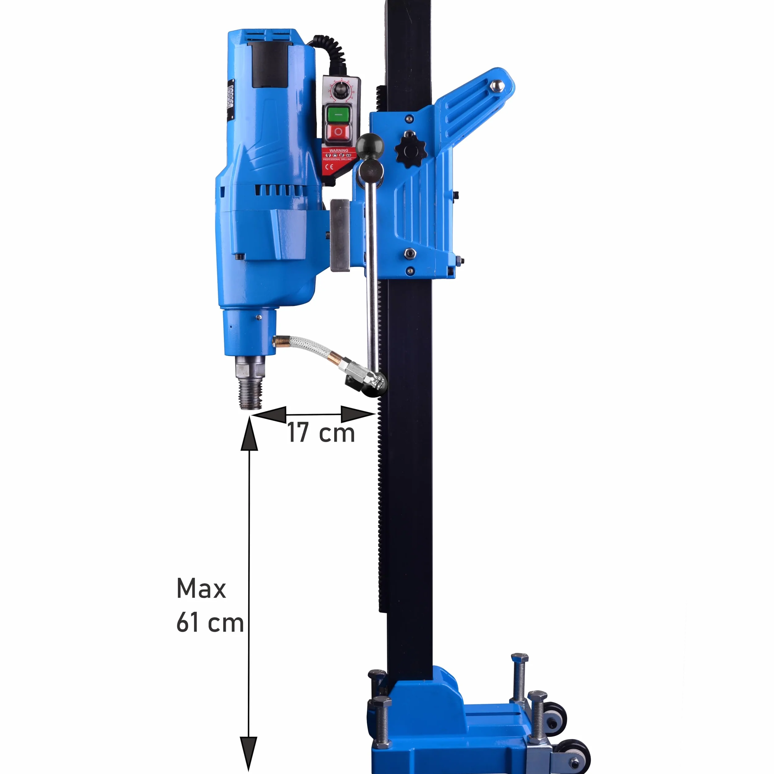 STAKO Max. Ø 305 mm trapano professionale a nucleo con potente motore 4350 – con supporto per trapano nucleare – Punte diamantate per calcestruzzo 0 – 760 giri/min – Unità di perforazione con