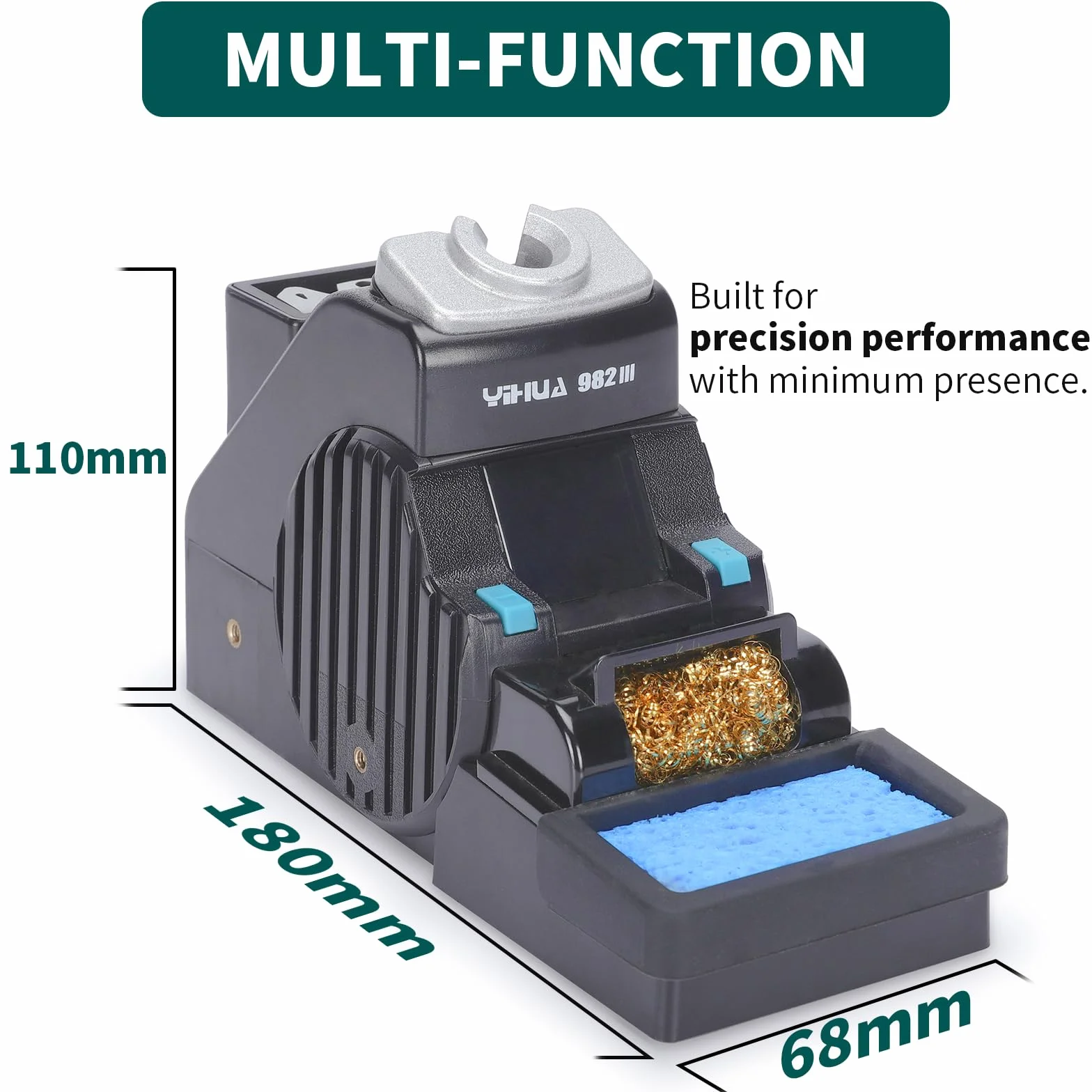 YIHUA 982-III Kit di Stazione di Saldatura di Precisione C245-Compatibile con 3 Punte per Saldatore C245 Filo per Saldatura Senza Piombo Modalità di Riposo Standby Automatico Spazi per Cambio Punte