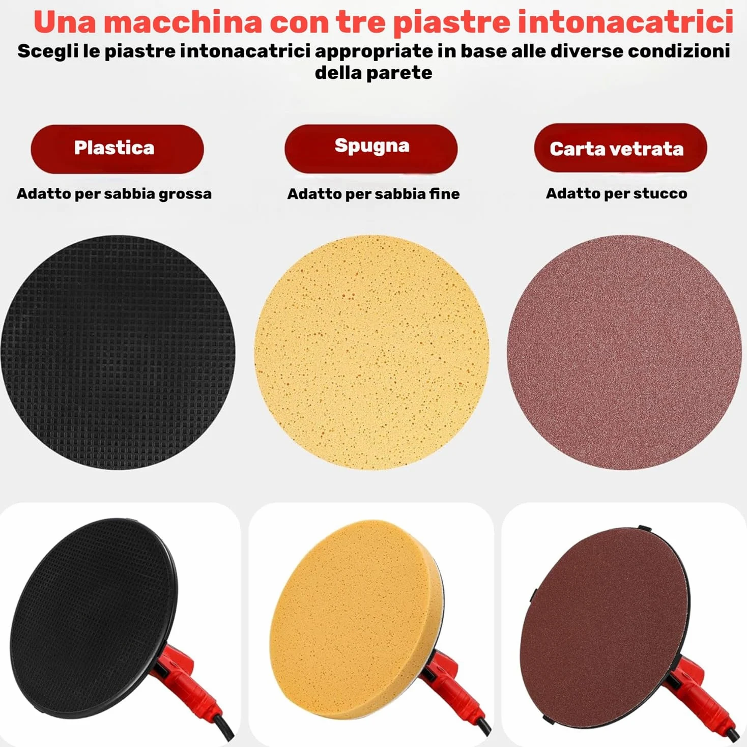 Frattone Frattazzatrice Frattazzo Elettrico 1680W con 6 Regolazioni di Velocità Levigatrice per Muro Pareti Cazzuola Lisciante per intonaco Rifiniture Murali