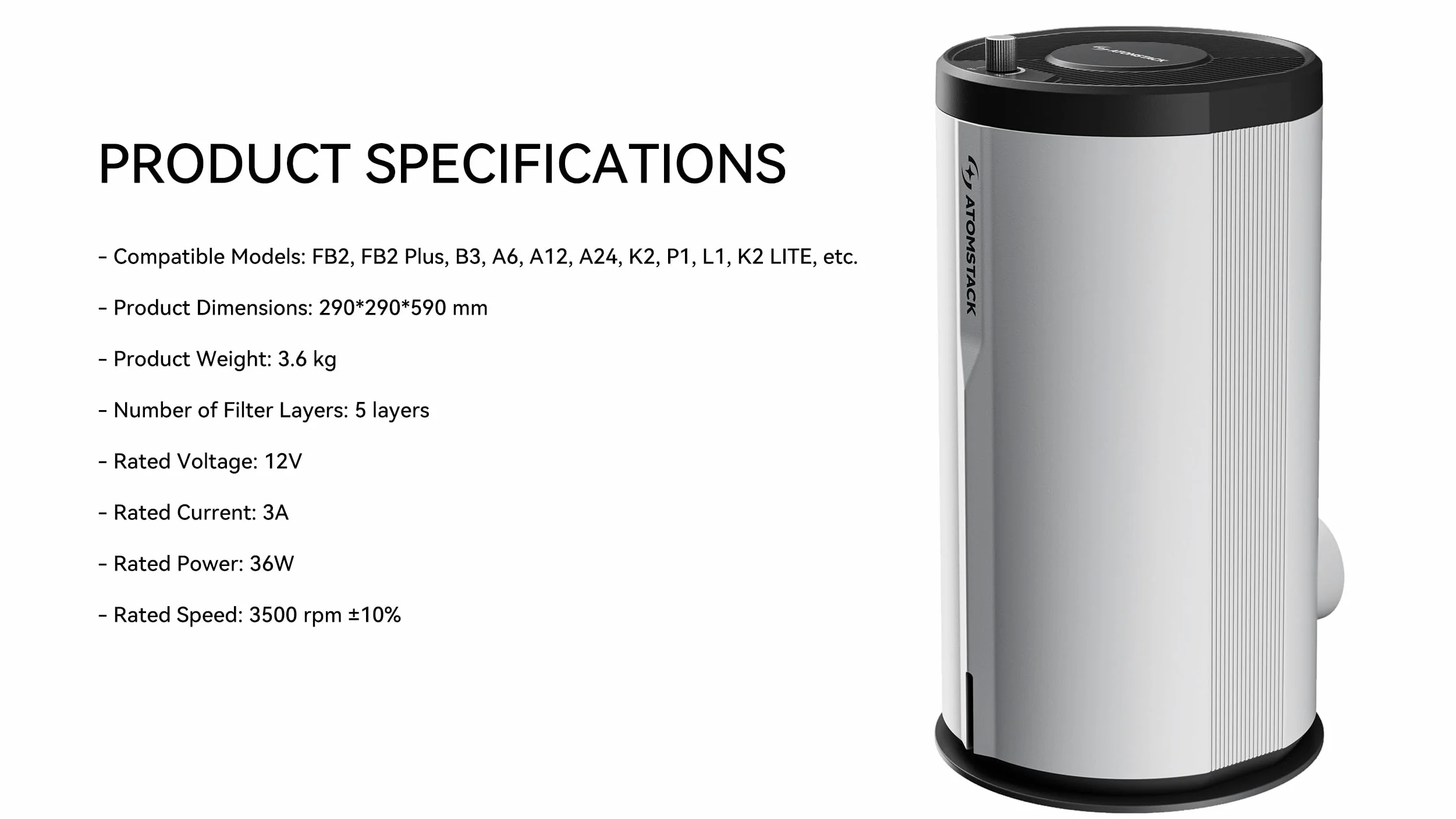 ATOMSTACK Purificatore d'aria D3 per incisore laser P1 da 5 W, purificatore di fumo per macchina da incisione laser P1 K2