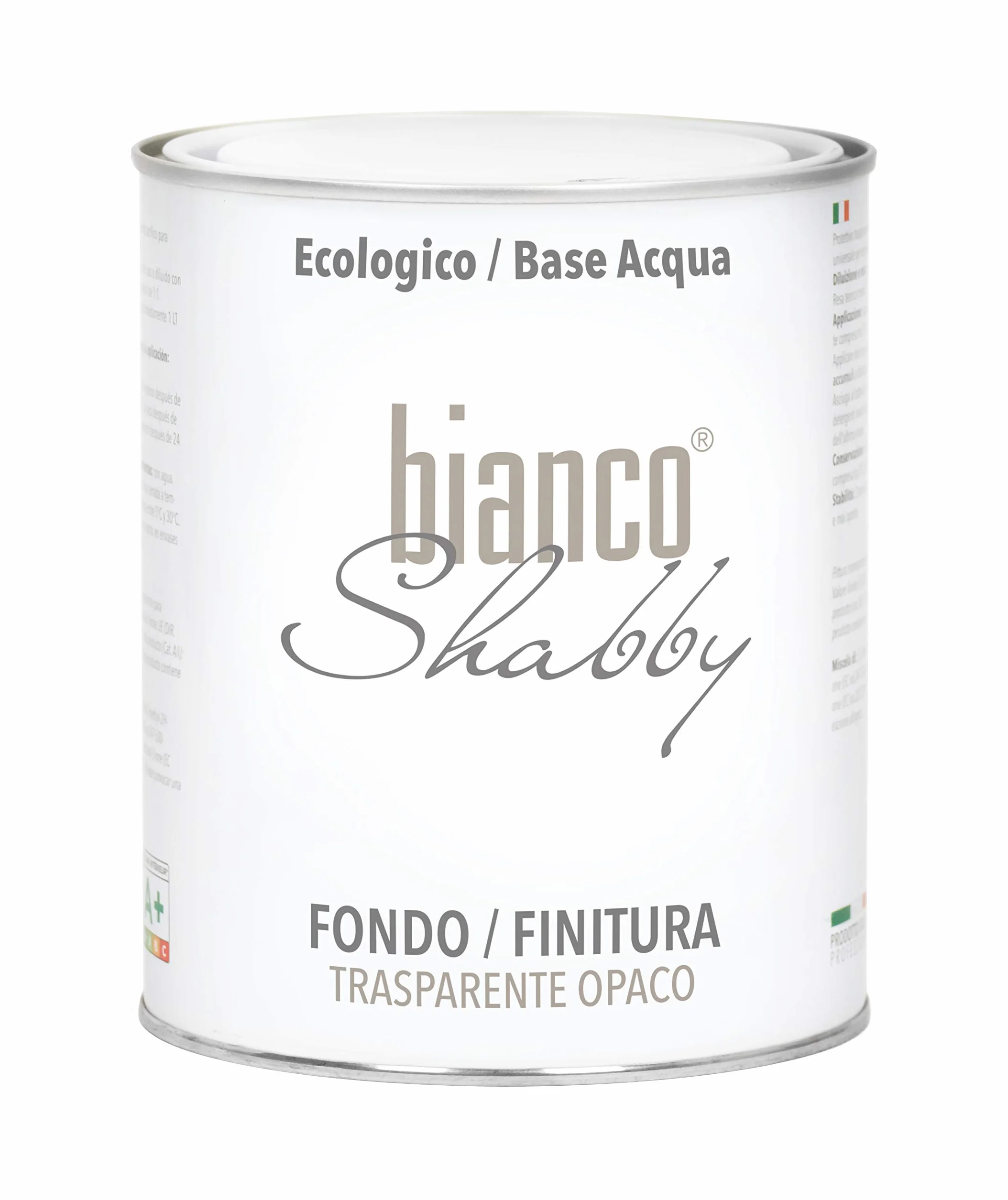 bianco Shabby FONDO/FINITURA Trasparente OPACO per chalk paint e legno (1 Litro)