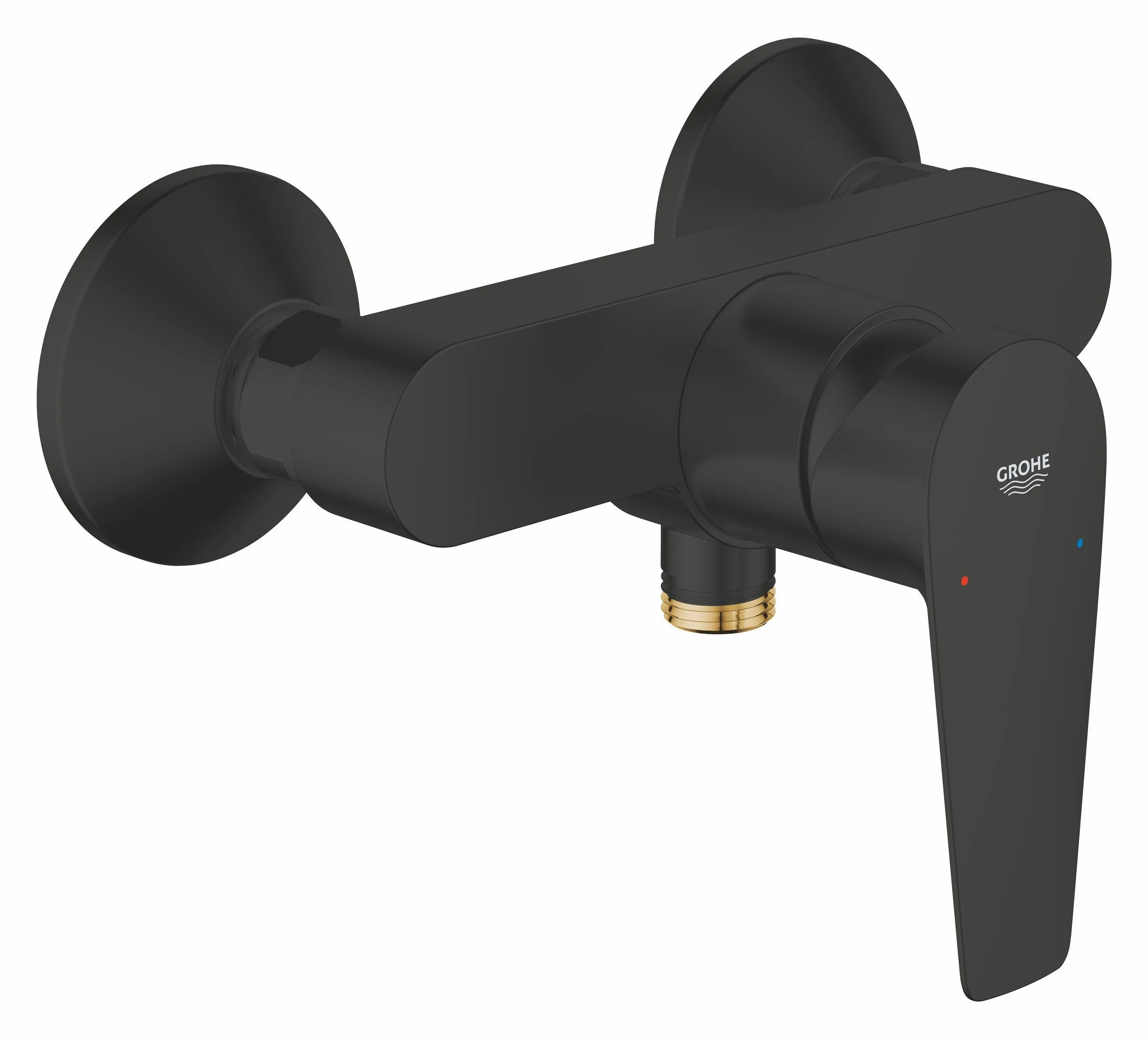 GROHE Start Edge – Miscelatore Doccia a Vista Monocomando (Montaggio a Parete, Cartuccia Ceramica 35 mm, Valvola di Non Ritorno Integrata), Nero Opaco, 24116431