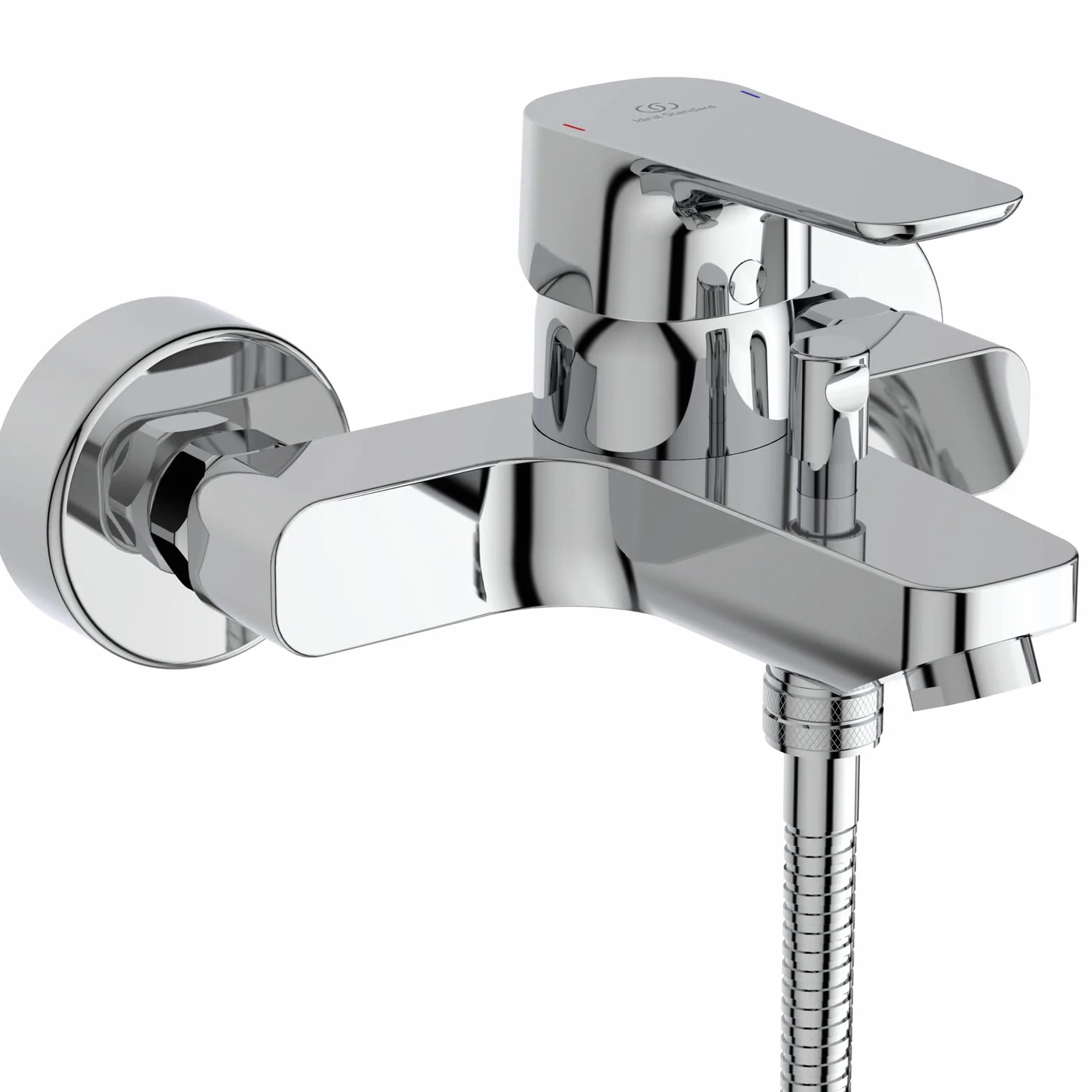 Ideal Standard - Ceraplan III, Set miscelatore esterno vasca/doccia con accessori, Tecnologia Click, Firmaflow, Cromato