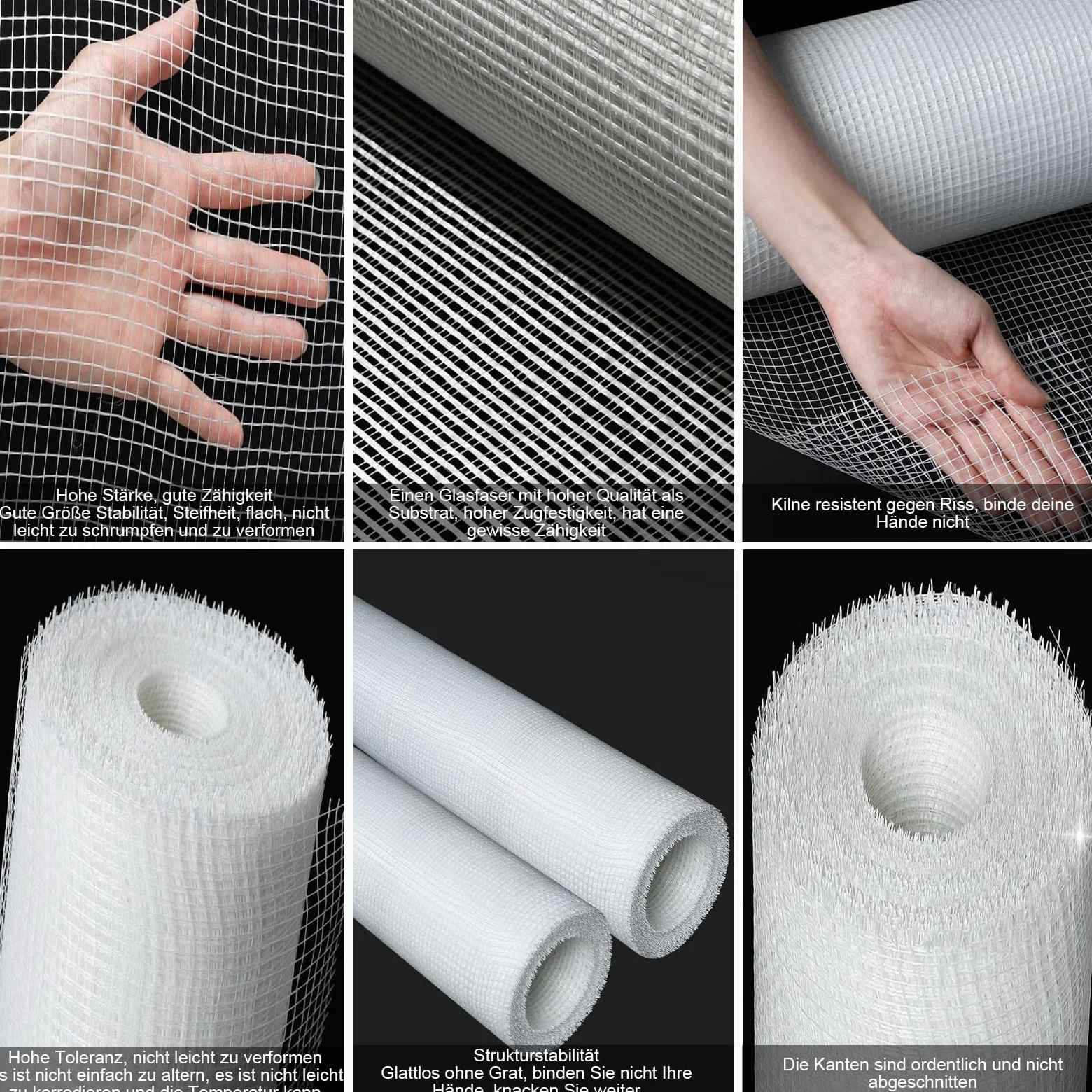 Rete per Intonaco in Fibra di Vetro Tessuto a Rete Armatura Tessuto in Fibra di Vetro Facciata 4mmx4mm,Adatto per Sistemi Interni ed Esterni(Size:1x50m)
