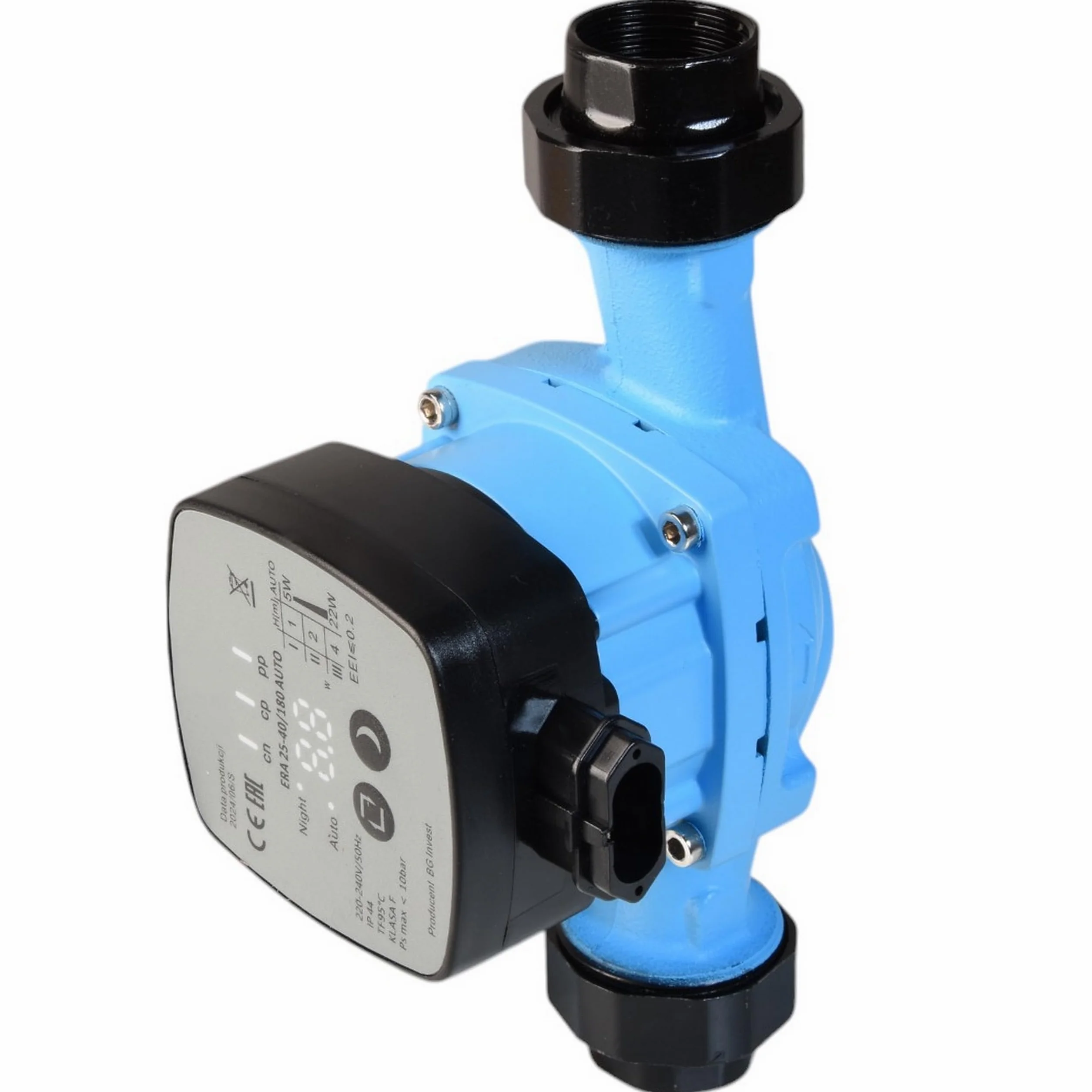 Elettronica Pompa di Circolazione ERA 25-40/180 AUTO (5-22W max. 2700 l/h Prevalenza 4 m) - Pompa per Acqua Calda - Riscaldamento Centrale – 3 Velocità - Modalità NOTTE AUTO - Basso Consumo Energetico