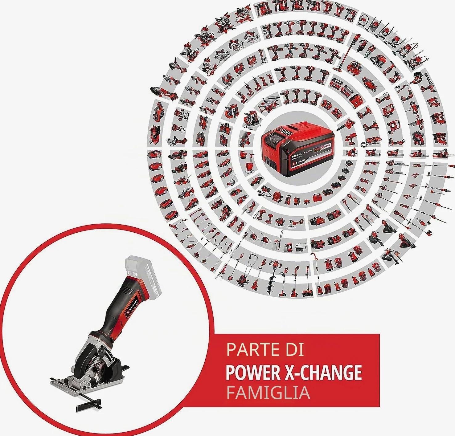 Einhell Mini sega circolare manuale a batteria TE-CS 18/89 Li-Solo Power X-Change (18 V, ioni di litio, 2500 min-1, profondità di taglio 28 mm, diametro della lama 89 mm, senza batteria e caricatore)