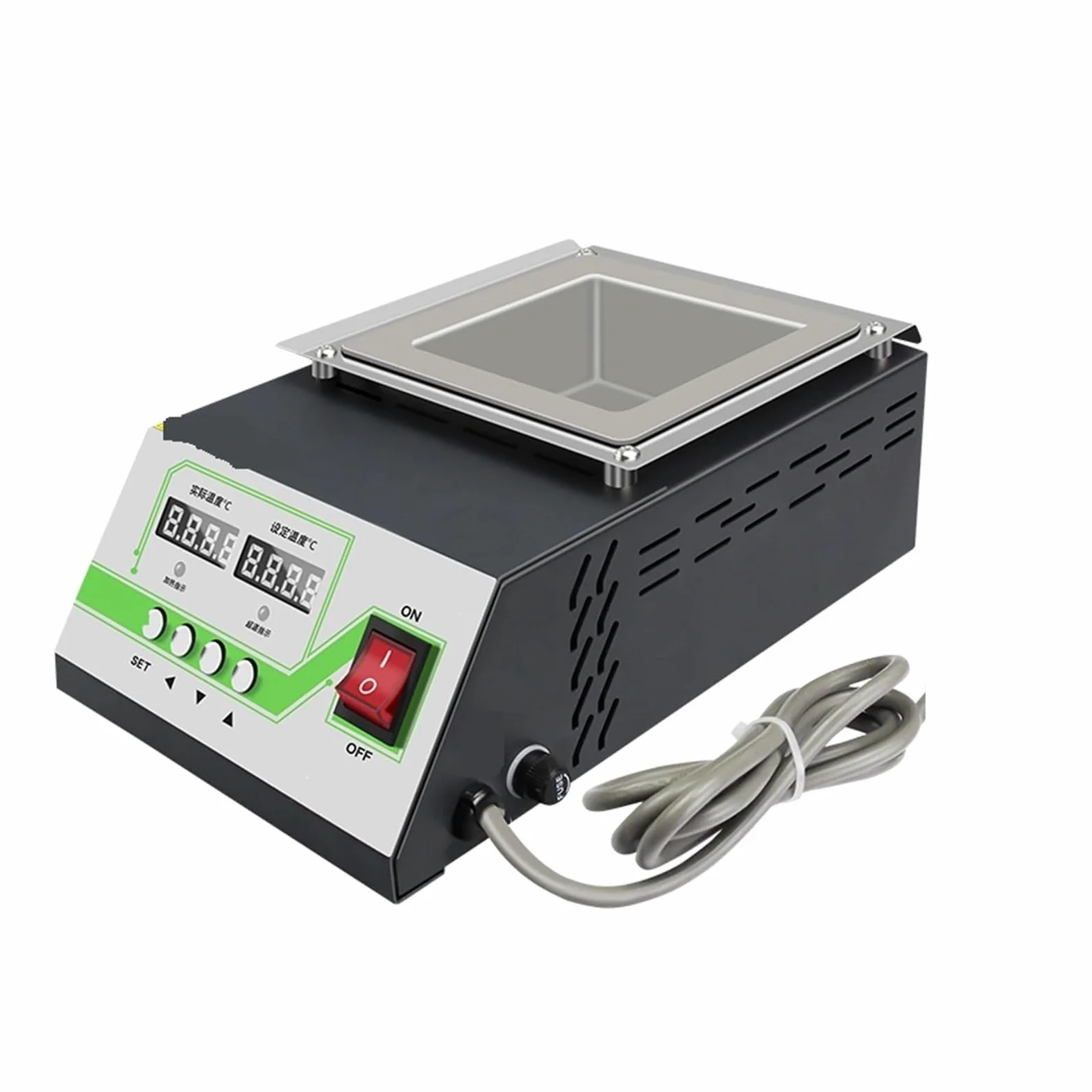 Crogiolo di saldatura, SPA-S66 Piccolo forno di fusione dello stagno in acciaio inossidabile Forno di stagno industriale regolabile con doppio display digitale da 400 W(SPA-S66)