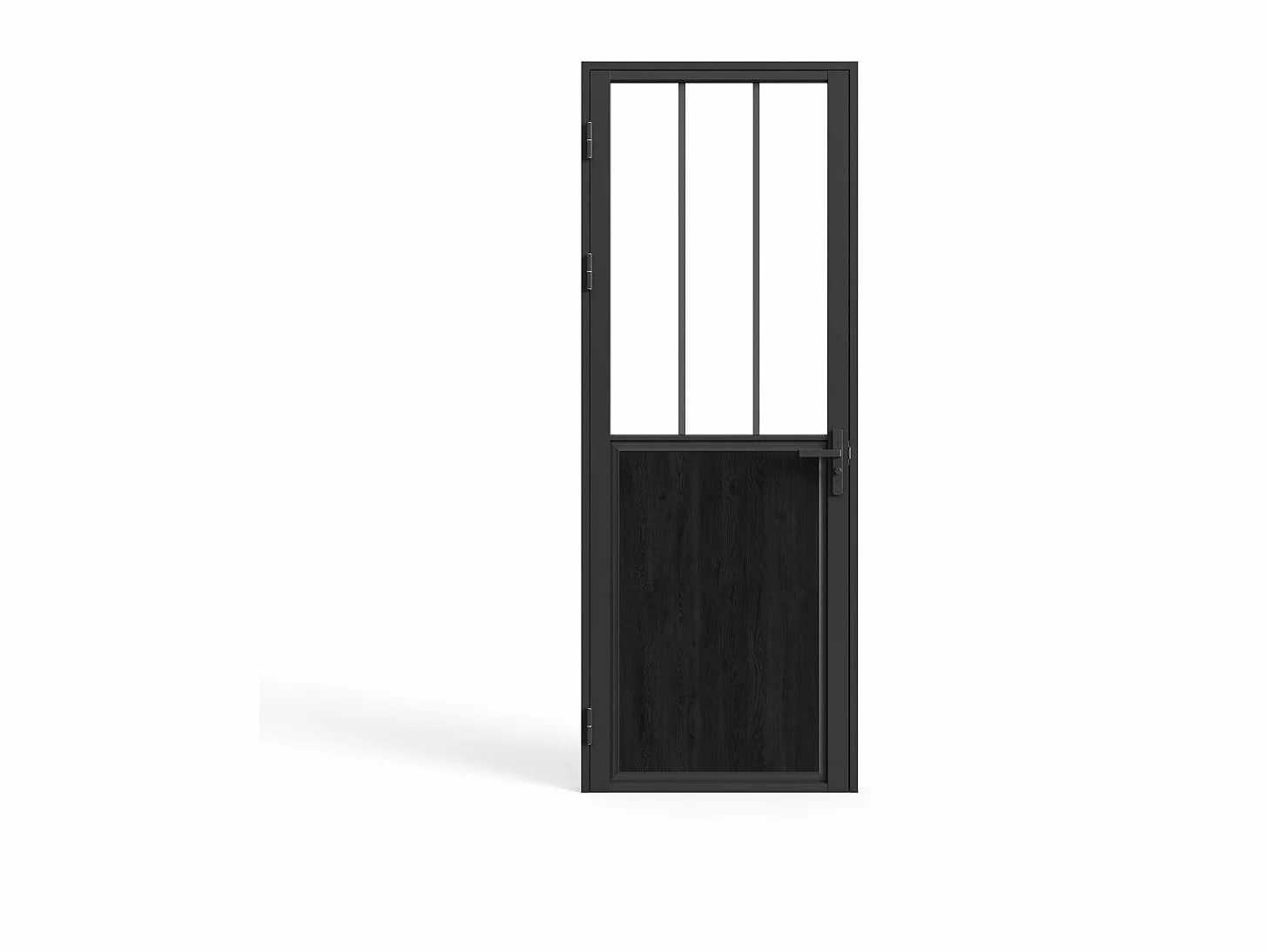 Vente-unique - Blocco porta reversibile H204 x L73 cm in Alluminio e Vetro temperato Stile atelier - ERMELO
