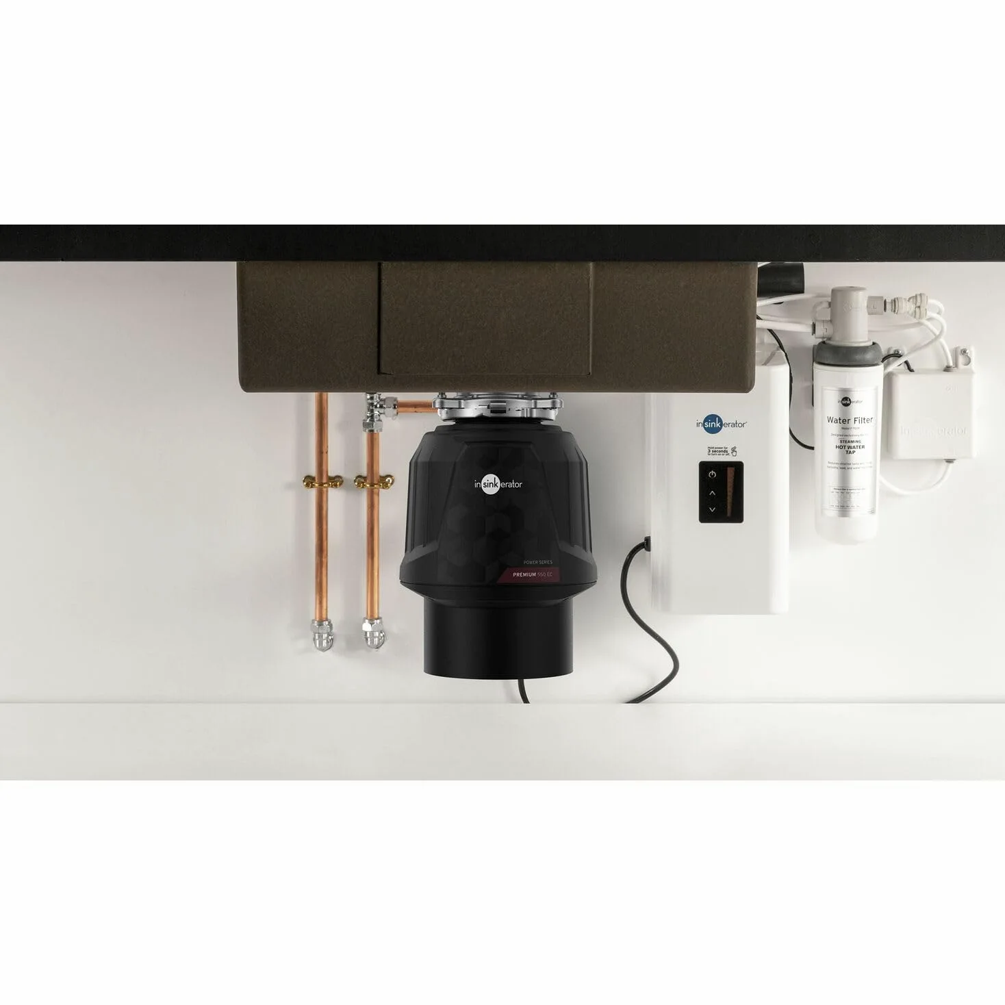 Insinkerator Premium 550 EC - Tritatutto per rifiuti da cucina con motore a induzione da 0,5 CV e interruttore dell'aria