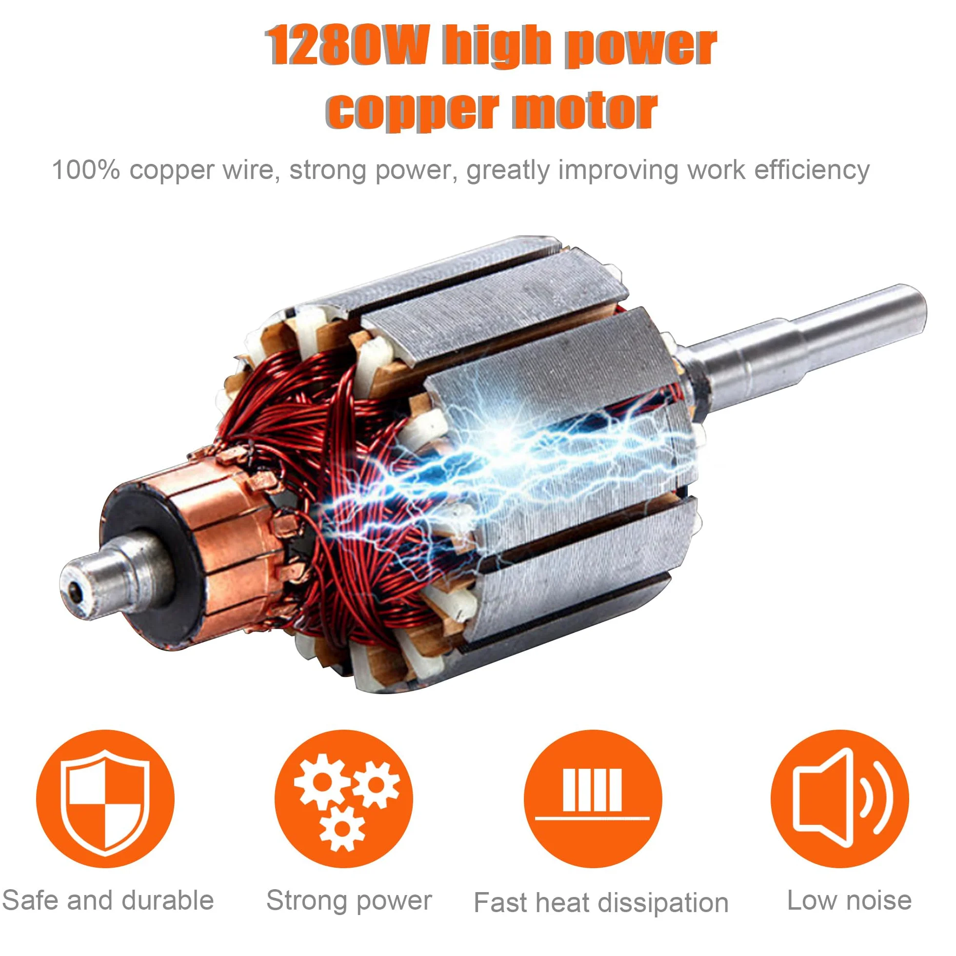 Hanchen Vibratore per Calcestruzzo Elettrico Industriale Motore Vibrante per Calcestruzzo Alta Potenza 1280W Diametro 35mm con Tubo 1.5/2m Portatile CE (Tubo 2m)