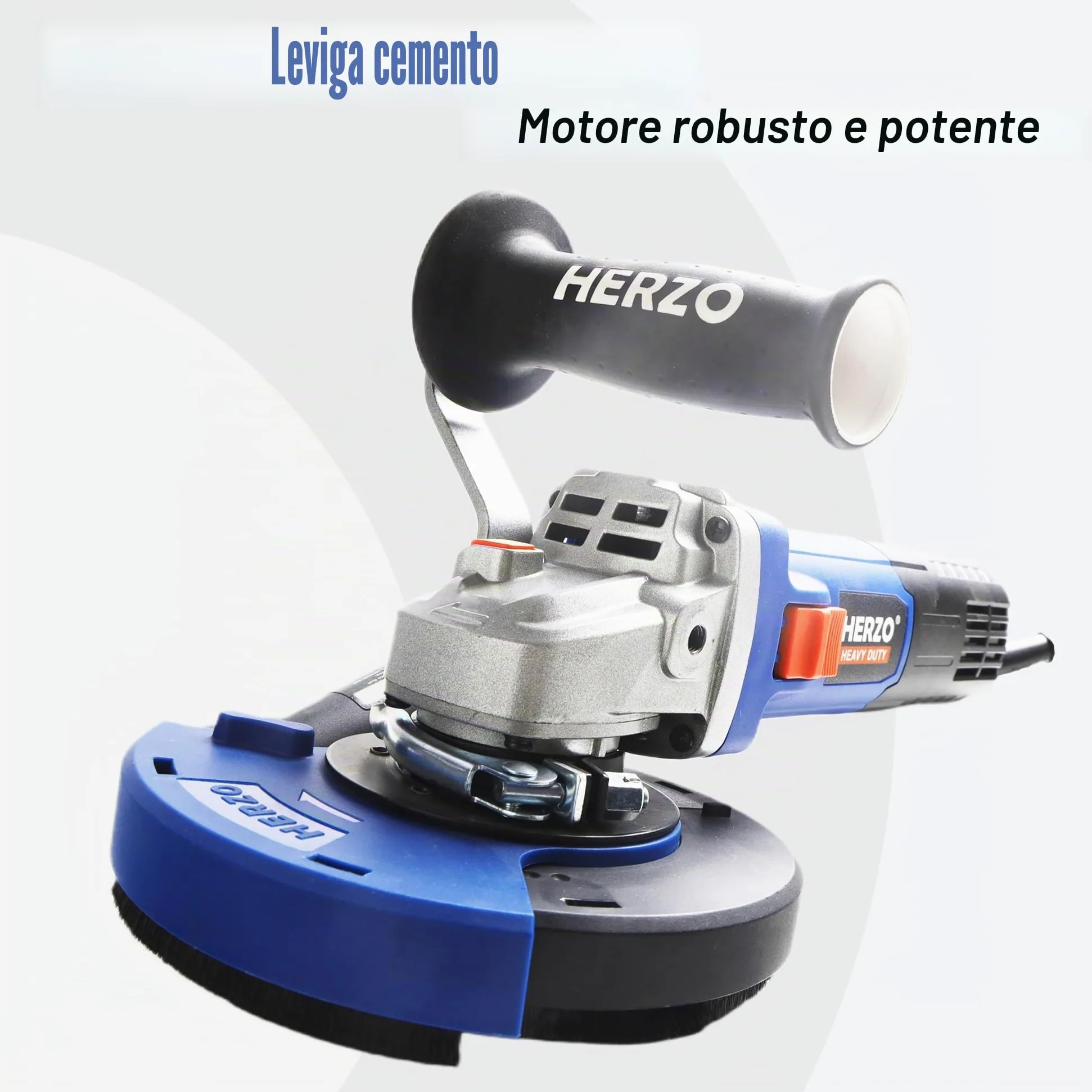 Smerigliatrice per calcestruzzo1400W,HERZO set con mola diamantata e cappa di aspirazione (125 mm)