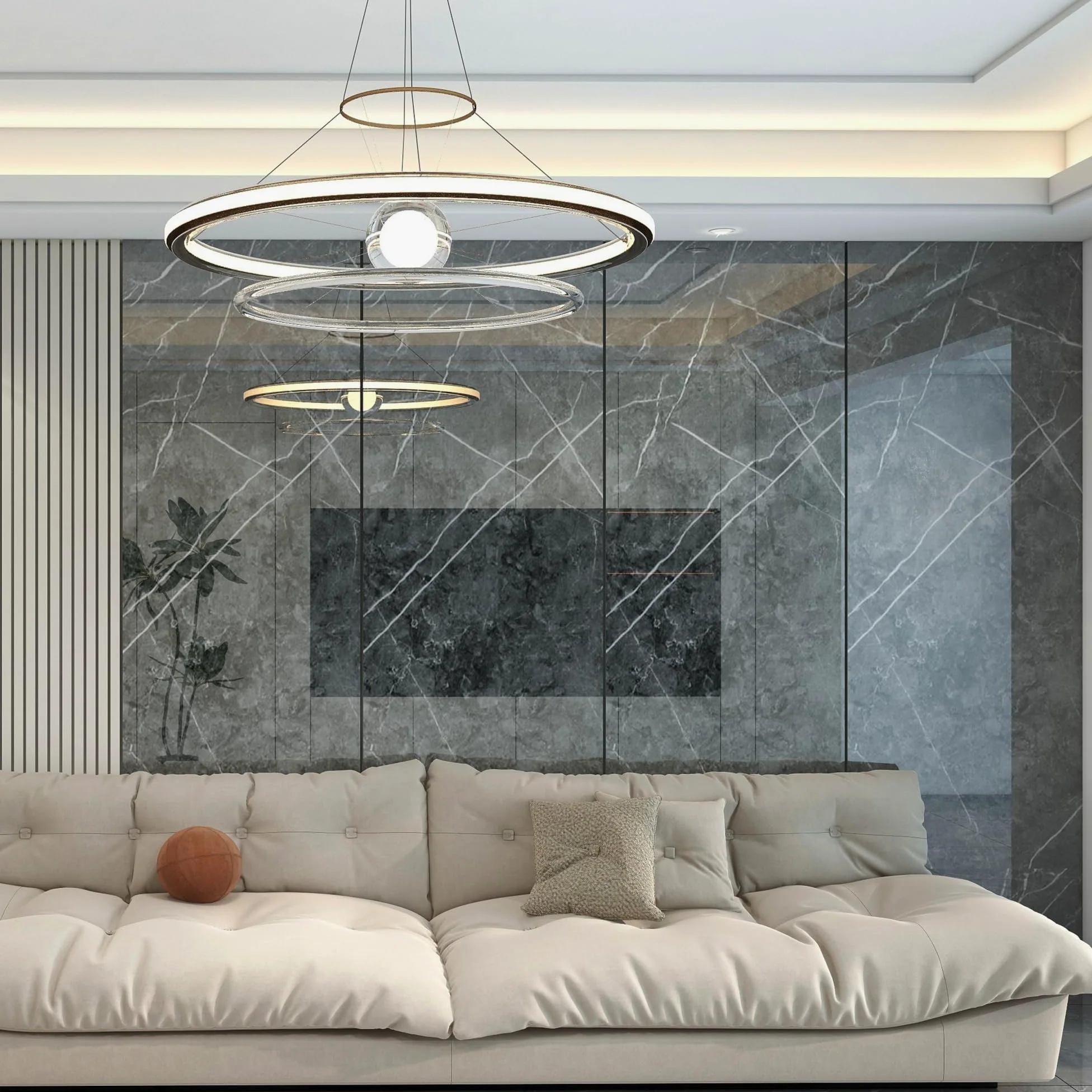 [neu.haus] Set di 16 Pannelli Decorativi in PVC per Parete Rivestimento Murale per Interni Bagno Cucina Soggiorno Pannelli 60x120 cm Resistenti all'Umidità e Raggi UV Effetto Pietra - Grey Diamond