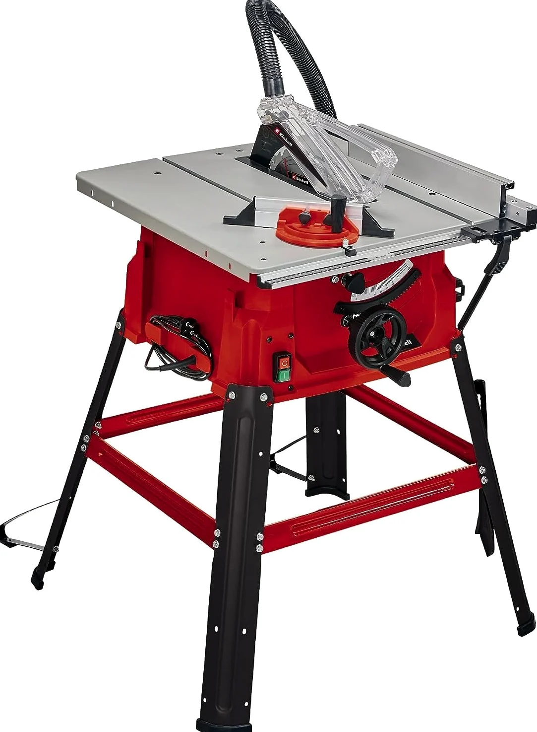 Sega circolare da banco TC-TS 2025/3 di Einhell (max. 2.000 watt, guida angolare, guida parallela, collegamento di aspirazione sulla scocca e protezione lama, lama in metallo duro inclusa)