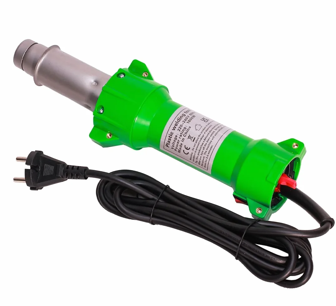 Professionale 1600W Pistola di Saldatura Termico Saldatore di Plastica Saldatore ad Aria Calda Barra Saldatore Hot Air Welder Gun, con Ugelli di Saldatura Rapida, con Luce LED
