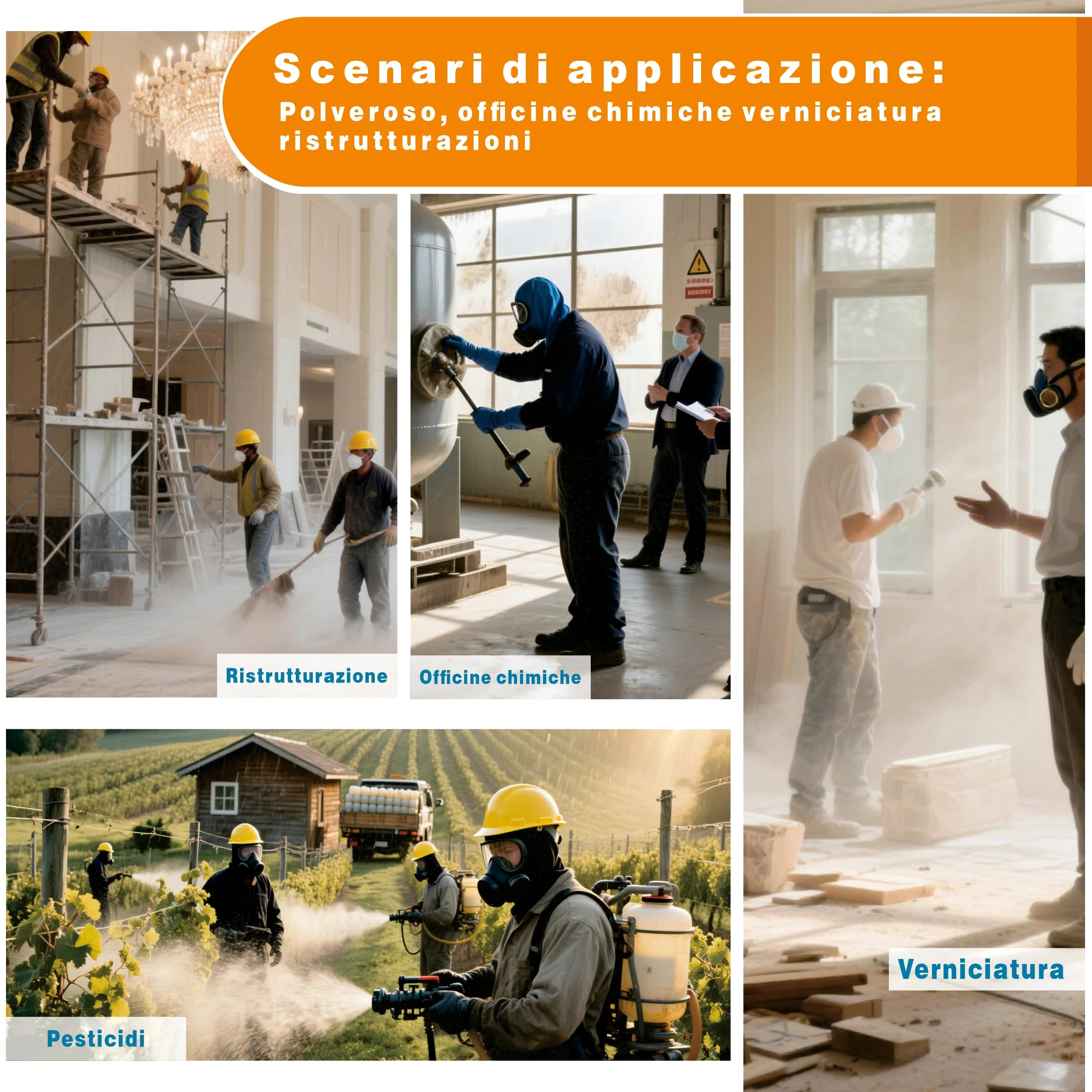 Maschera Antigas Con Filtro,Riutilizzabile Maschera Antipolvere Con Occhiali Protettivi Semifacciale Per La Protezione Sul Lavoro Falegnameria,Saldatura E Lucidatura