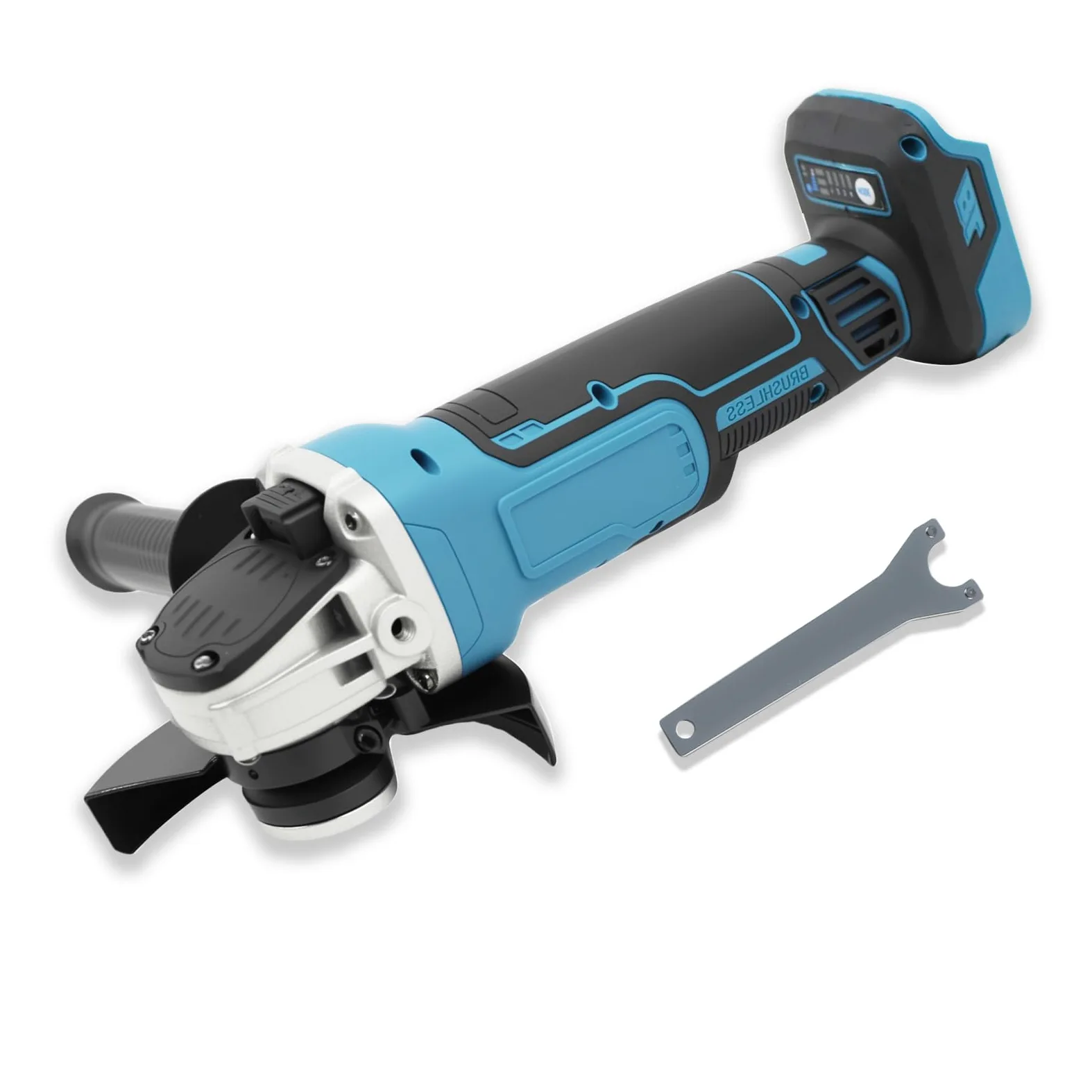 Smerigliatrice angolare a batteria compatibile con Makita 18 V, 8500 giri/min, regolazione della velocità in 4 fasi, disco abrasivo da 125 mm con chiave per levigatura, taglio e lucidatura (senza