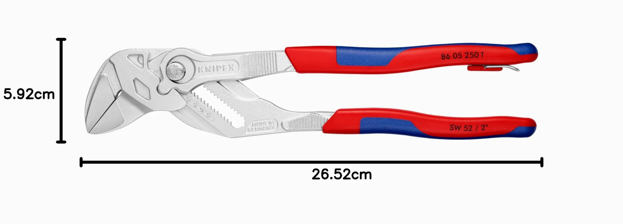 Knipex 8605250 25,4 cm pinza chiave – comfort grip, 86 05 250 T BKA