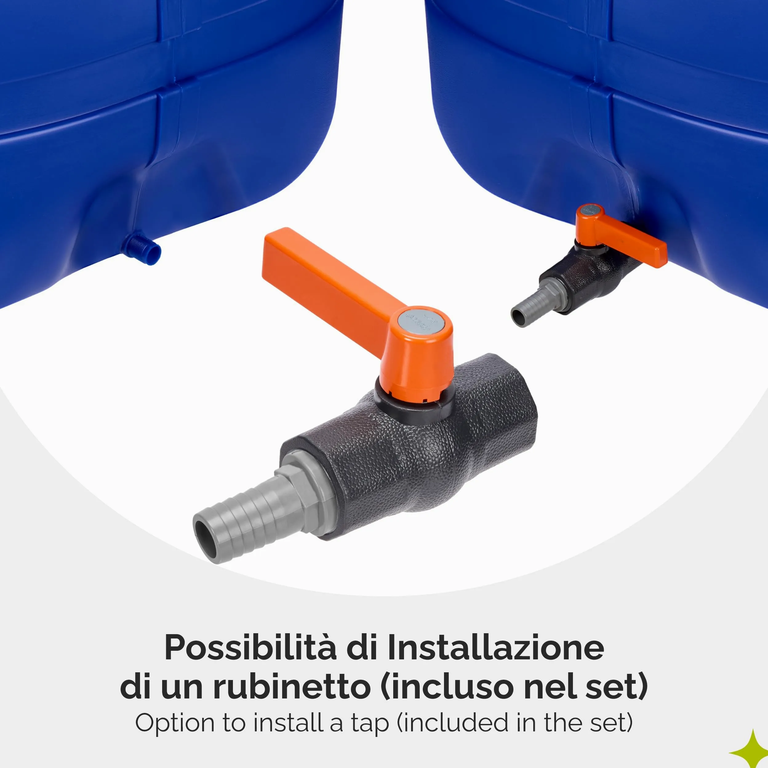 Garronda Tanica 280L Acqua con Rubinetto – Serbatoio Acqua Piovana e Potabile in Plastica HDPE Alimentare Contenitore con Coperchio a Vite per Esterno Camper Orto Uso Agricolo Blu GD-0098