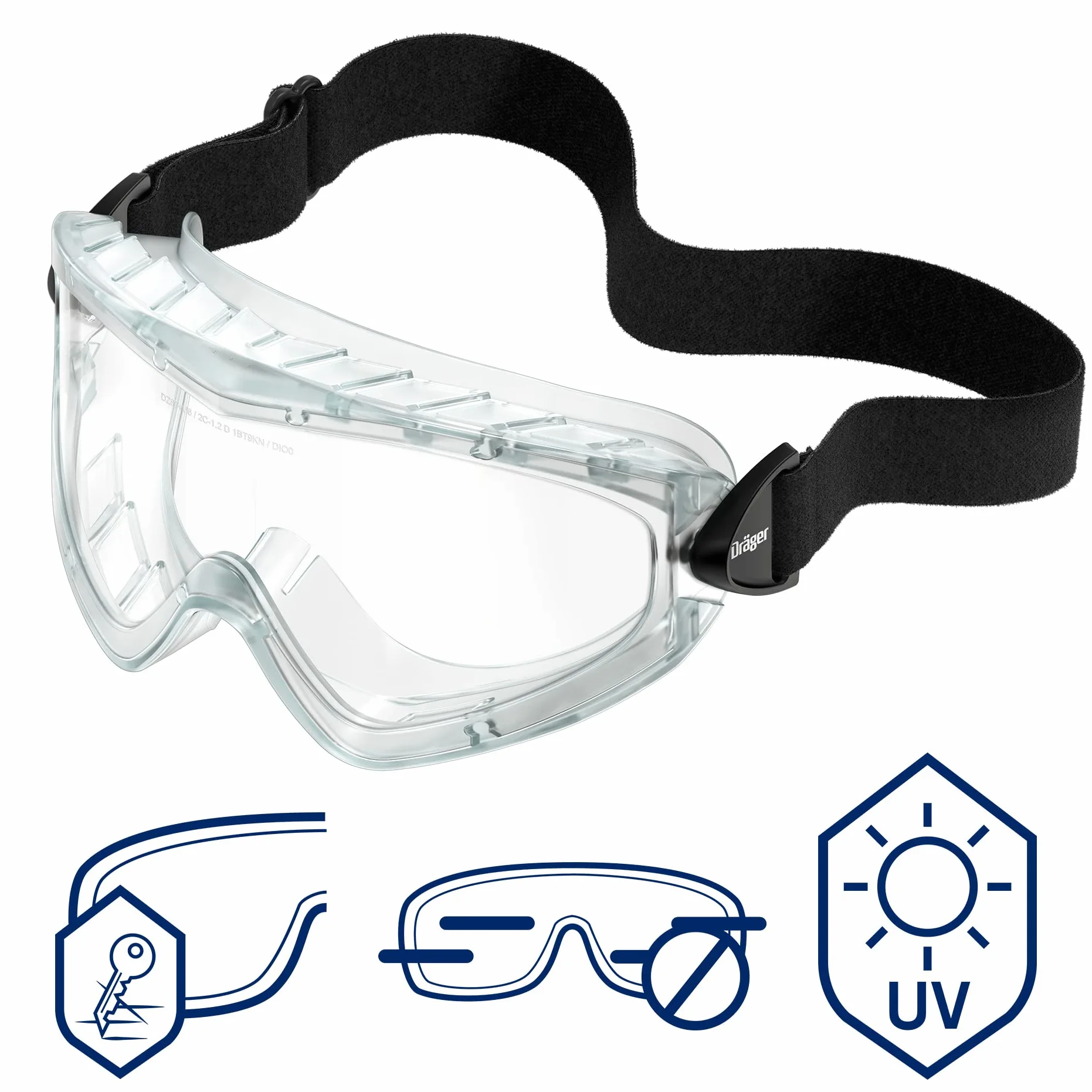Dräger Set di semimaschere X-plore 3300 per lavori chimici con occhiali a visione totale X-pect 4400 e filtro combinato ABEK1 Hg P3, protezione da vapori, gas, particelle e polveri