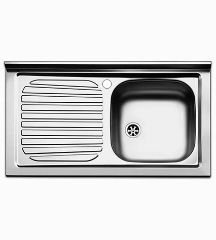Lavello cucina appoggio Apell Pisa acciaio Inox,cm.90x50,vasca singola a destra