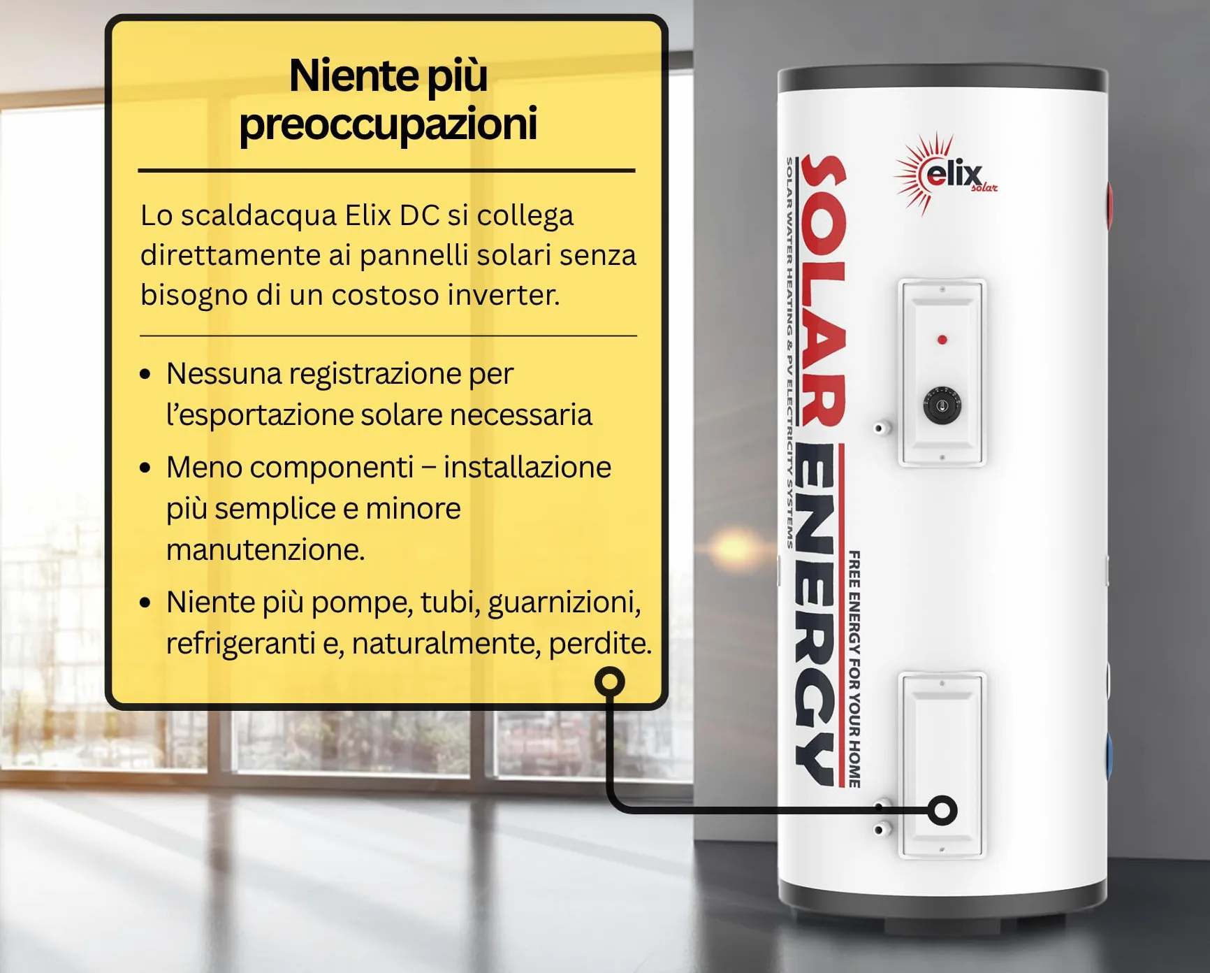 Scaldabagno Solare Fotovoltaico PV Elix 150/200 L | MPPT (con MPPT, 200L, DC 1500W)