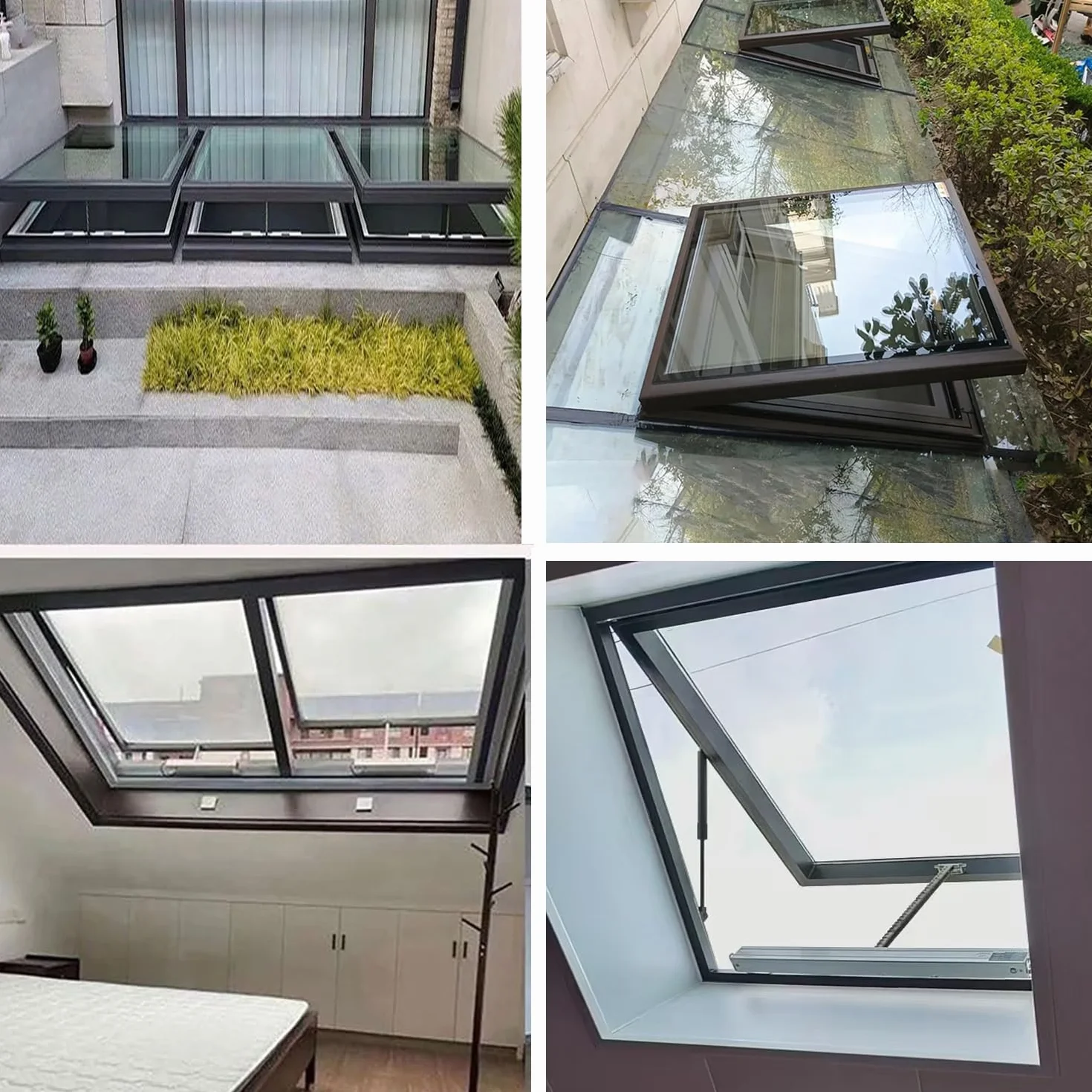 Lucernario Elettrico in Alluminio con zanzariere, Design Impermeabile per Illuminazione e Ventilazione in tetti, soffitte, scantinati