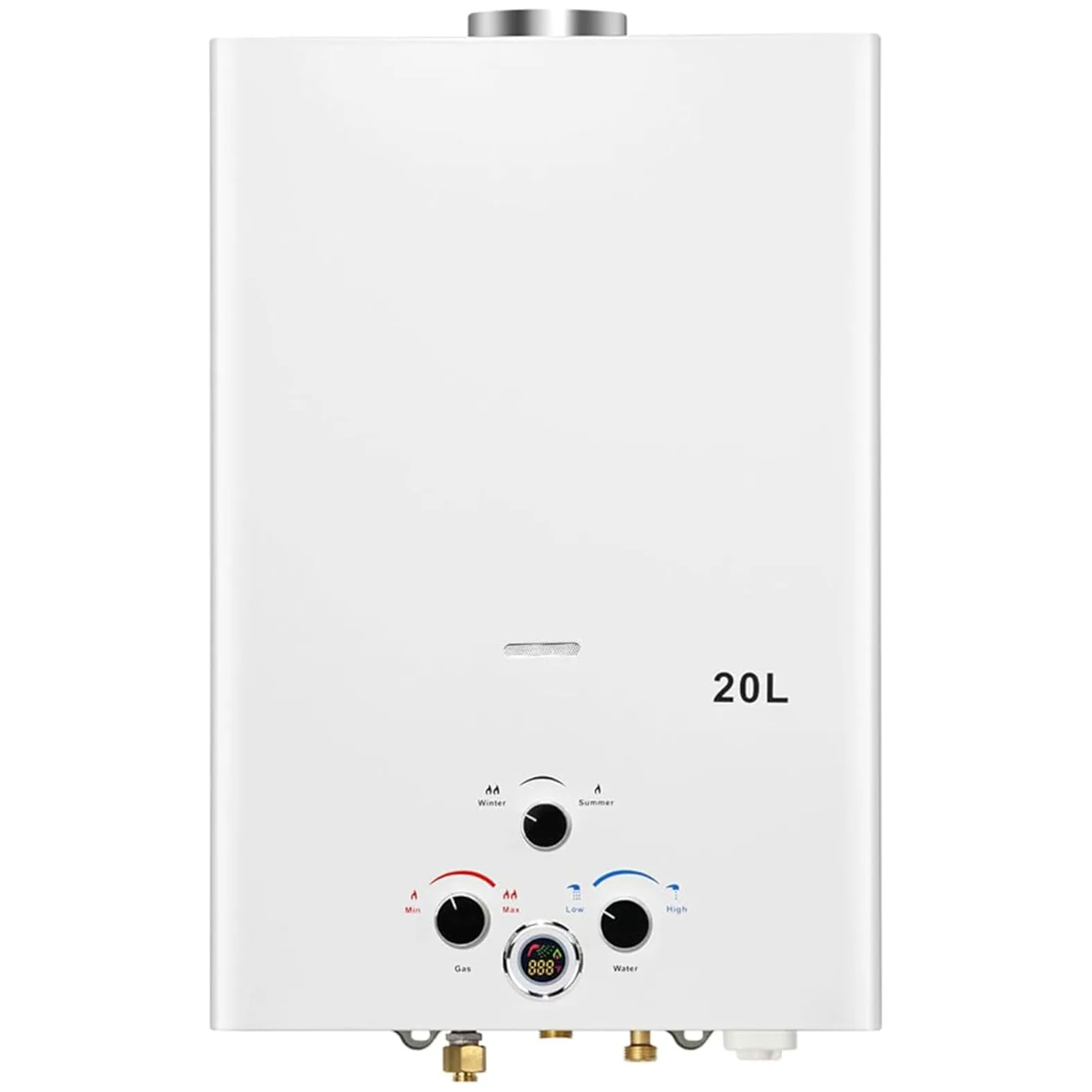 Scaldabagno a Gas 20L, All'aperto Portatile Scaldabagno Istantaneo a Propano Con Display Digitale Multi-Protezione Parete senza Serbatoio Scaldacqua Istantaneo Automatico