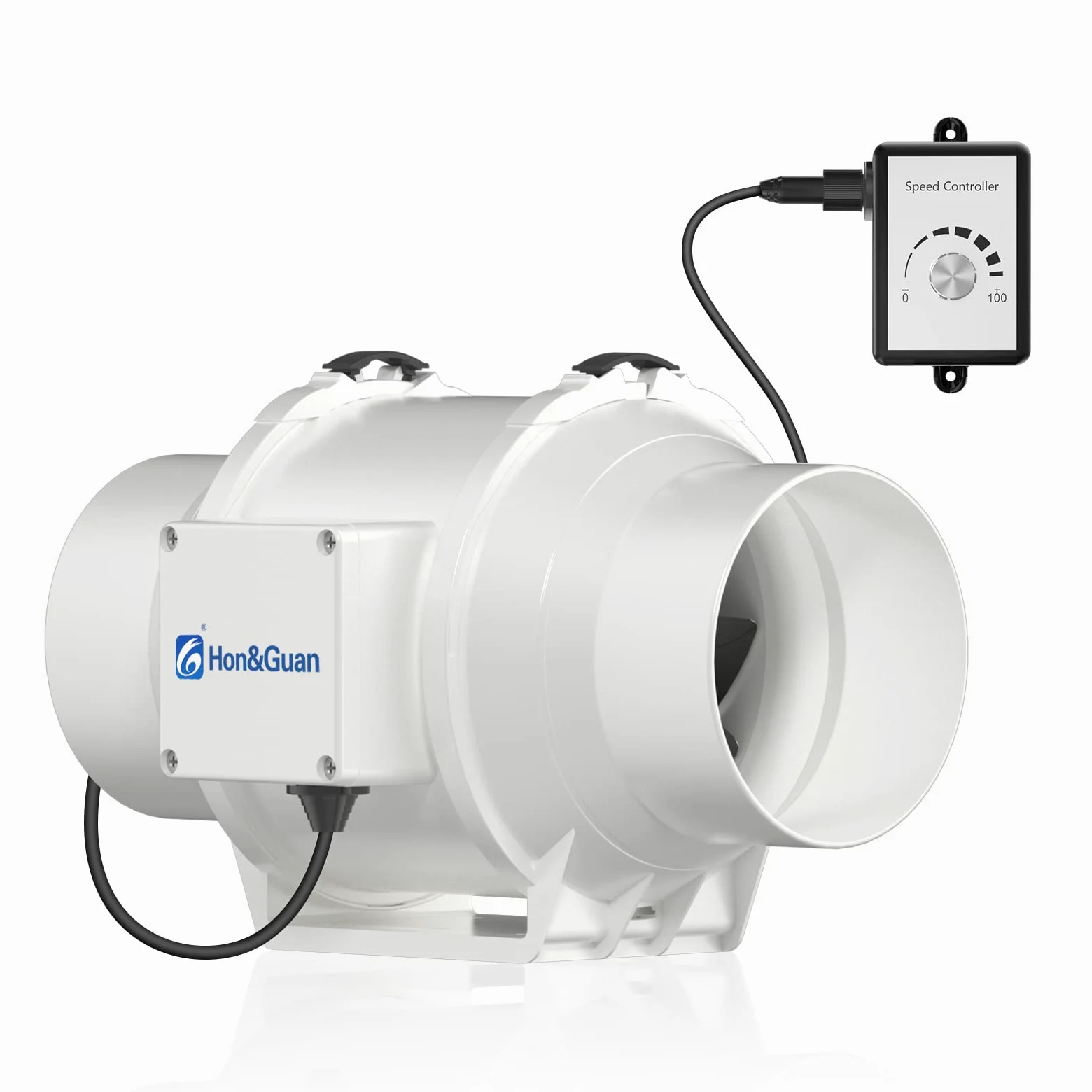 Hon&Guan Ventilatore tubolare regolabile EC da 125 mm, con regolatore di velocità, 561 m³/h, per Growbox, tende per la crescita, idroponica, cantina, garage da cucina