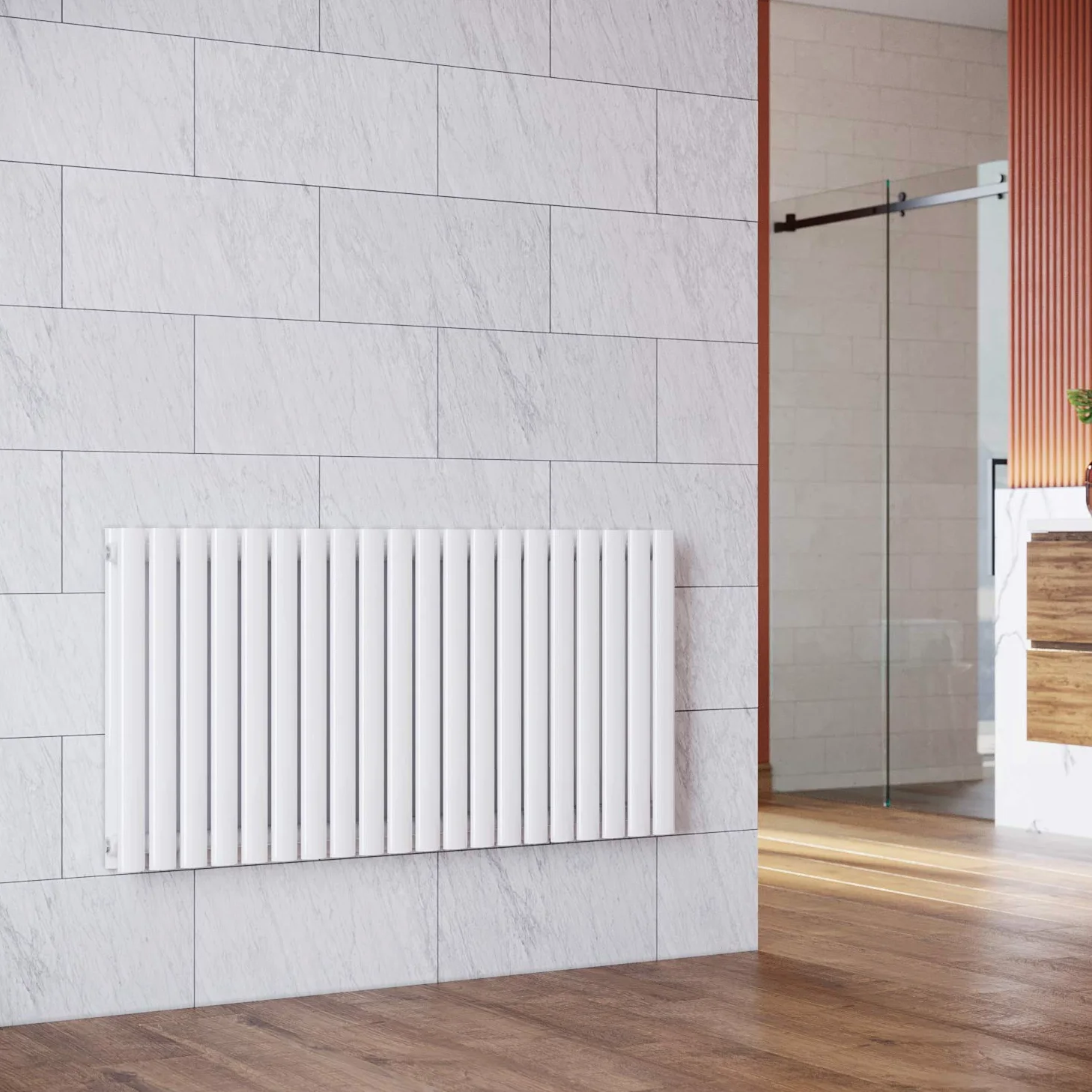 ELEGANT - Radiatore a pannello, a doppio strato, per bagno, salotto, radiatore orizzontale
