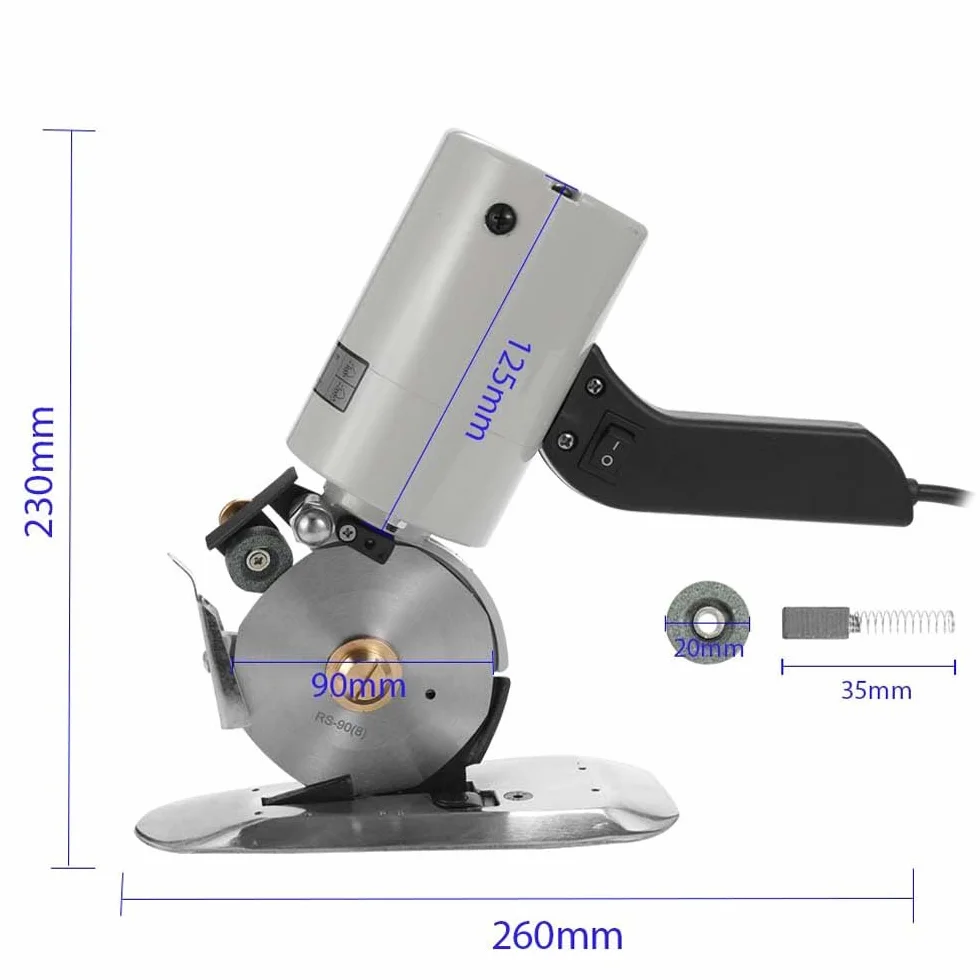 ACAGALA Macchina di taglio rotonda del tessuto leggero portatile elettrico a basso rumore TY-90B
