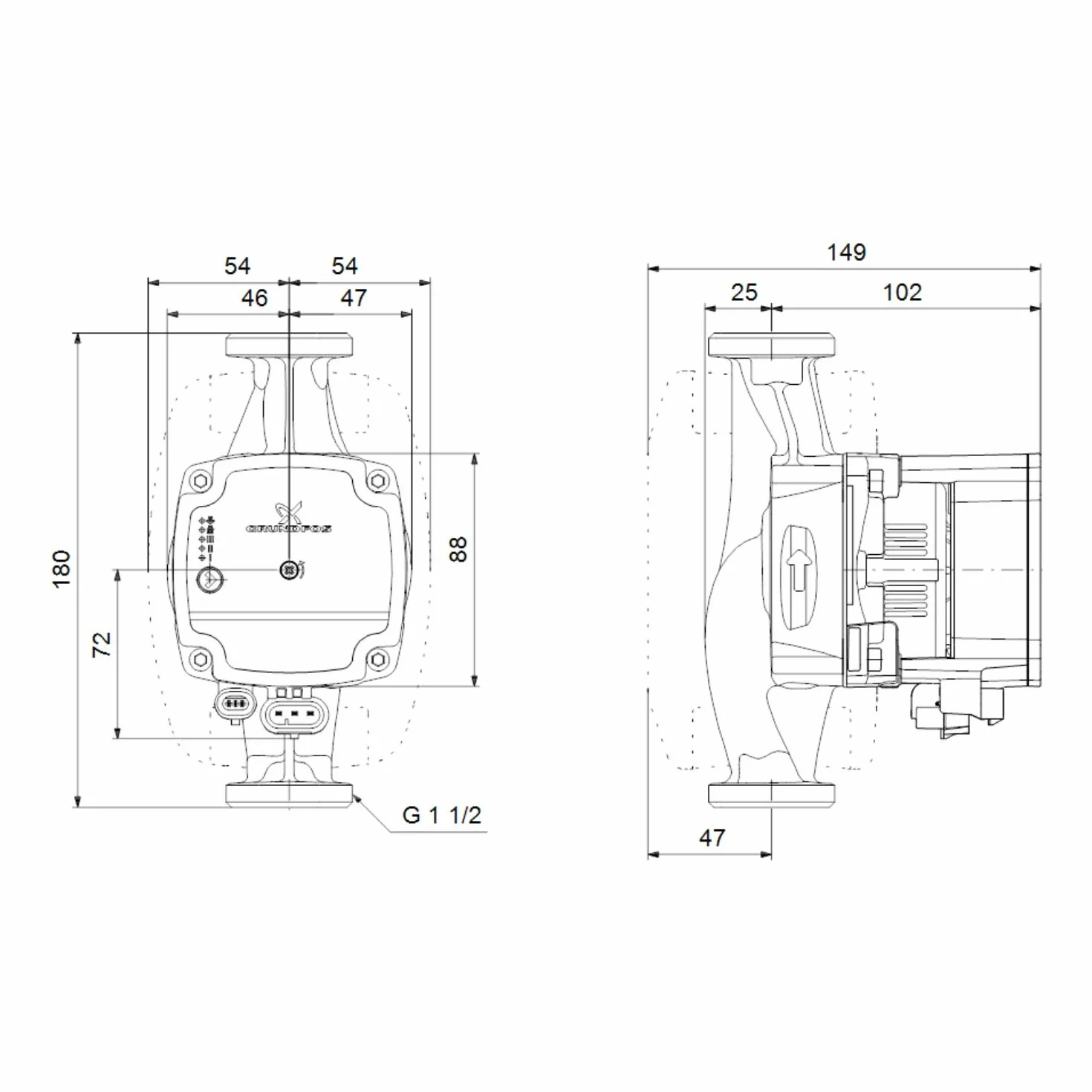 GRU BOMBA ALPHA1 L 25-40 1X230V 180MM 50HZ 6H