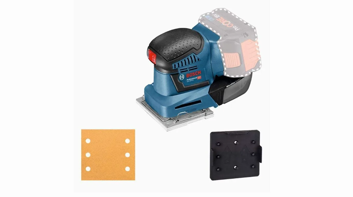 Bosch Professional GSS 18V-10 Levigatrice Orbitale a Batteria, 18 V, 5 Ah, Blu