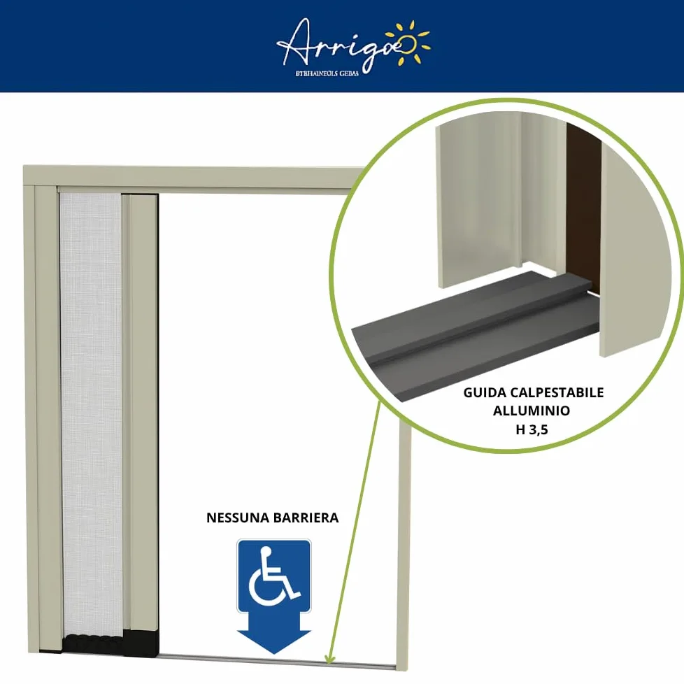 Zanzariera NEW JOLLY su Misura - Cassonetto Compatto da 40mm, Rete in Fibra di Vetro, Guida Bassa 4mm - Senza Barriere, Reversibile, Made in Italy - Ideale per Porte e Finestre
