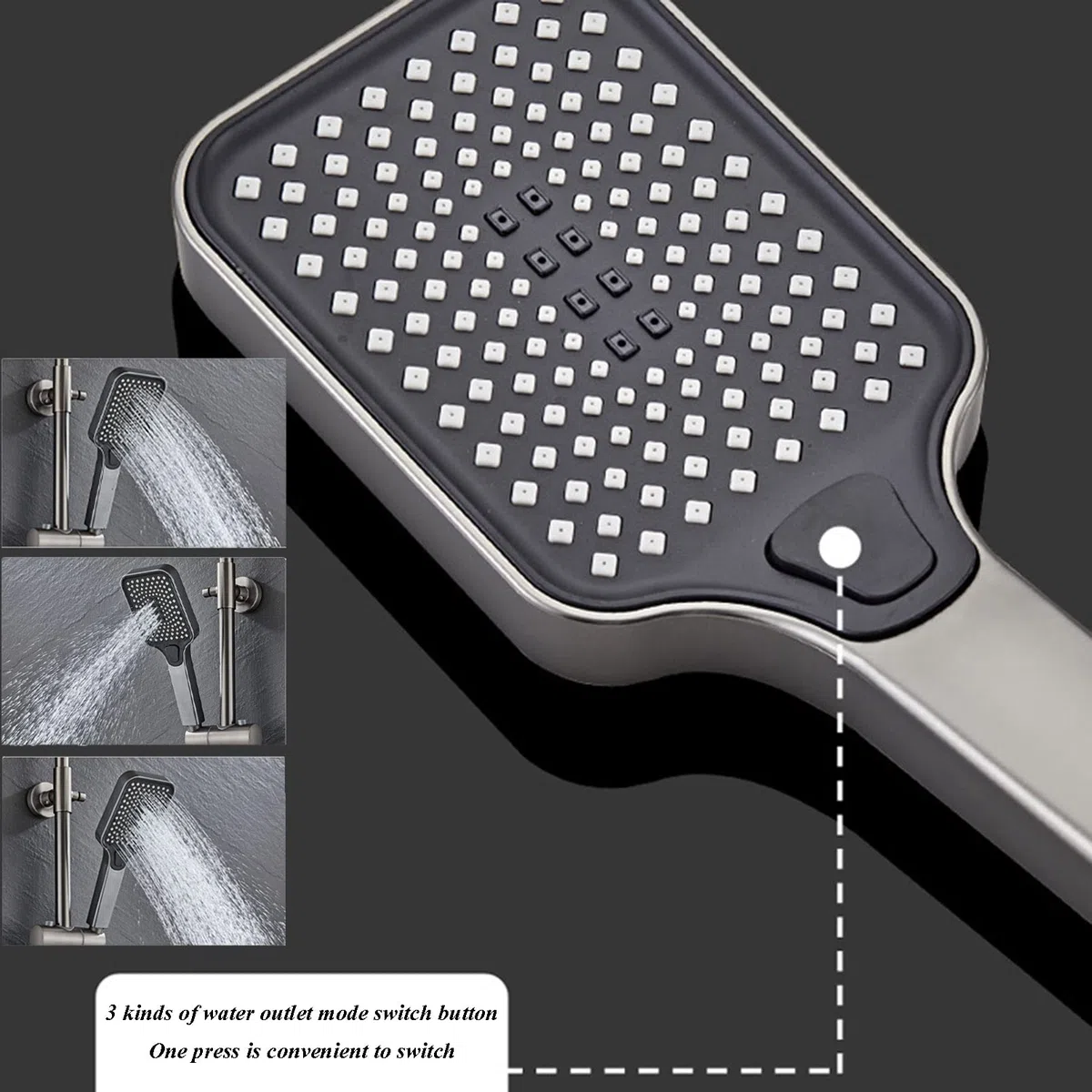 Soffione Doccia a Pioggia ad Alta Pressione da 12 Pollici e soffione Doccia Portatile con Funzione di Display Digitale e Braccio di Estensione, soffione Doccia Anti-Perdita