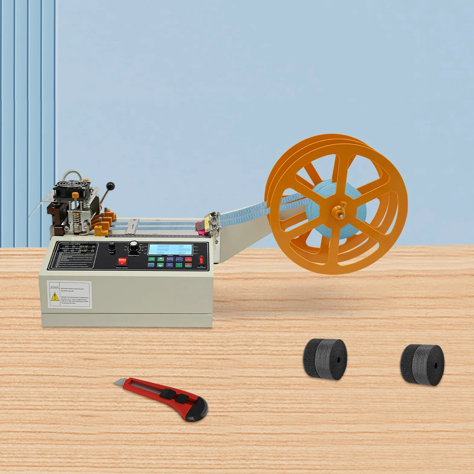 Macchina da Taglio Automatica a Nastro 400W, Taglierina Automatica Macchina Caldo e Freddo, Automatic Distributore Nastro, Larghezza di Taglio 1-98 mm, 0-450℃