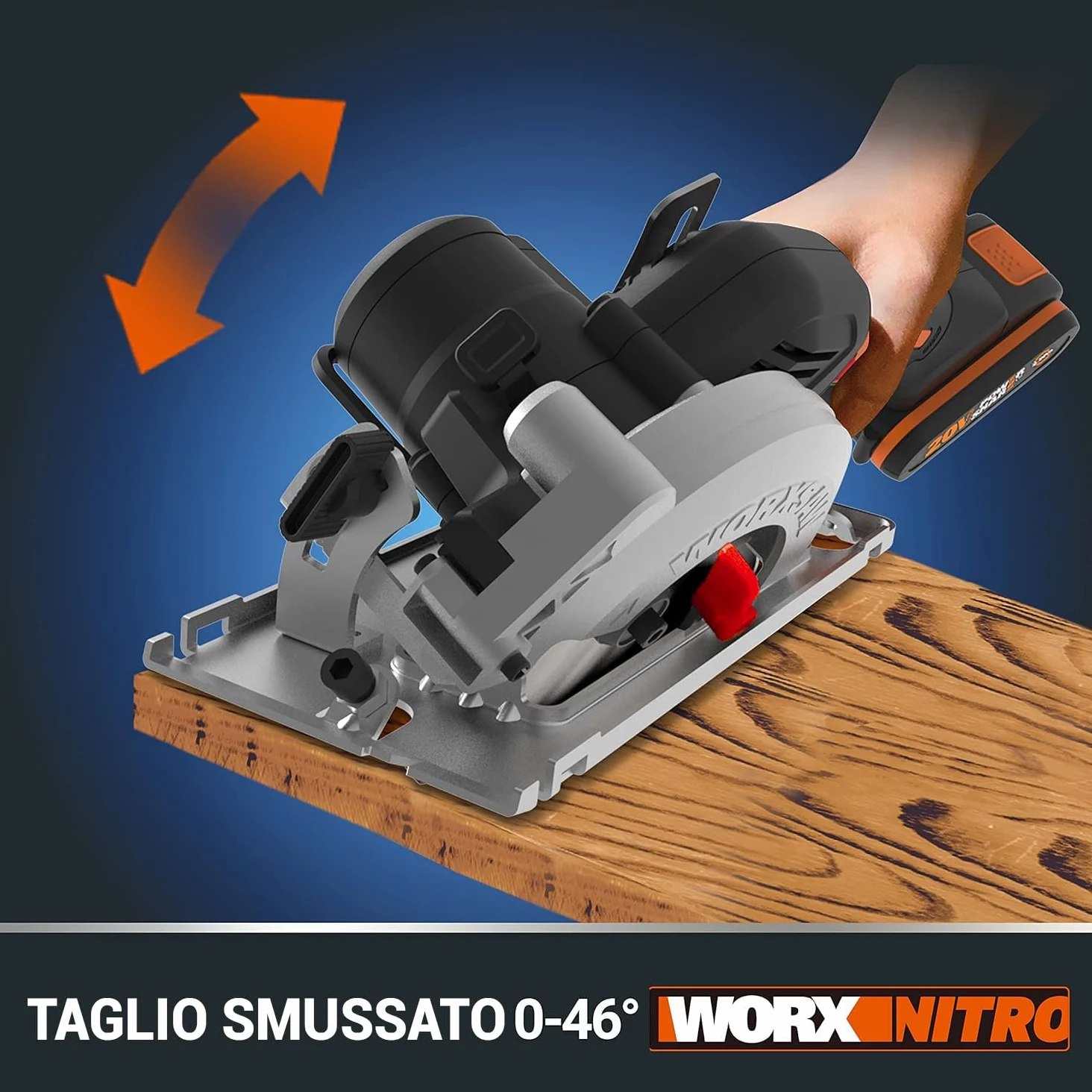 Worx WX531.9 Sega circolare compatta ad immersione ø 120mm 20V a batteria - solo corpo macchina