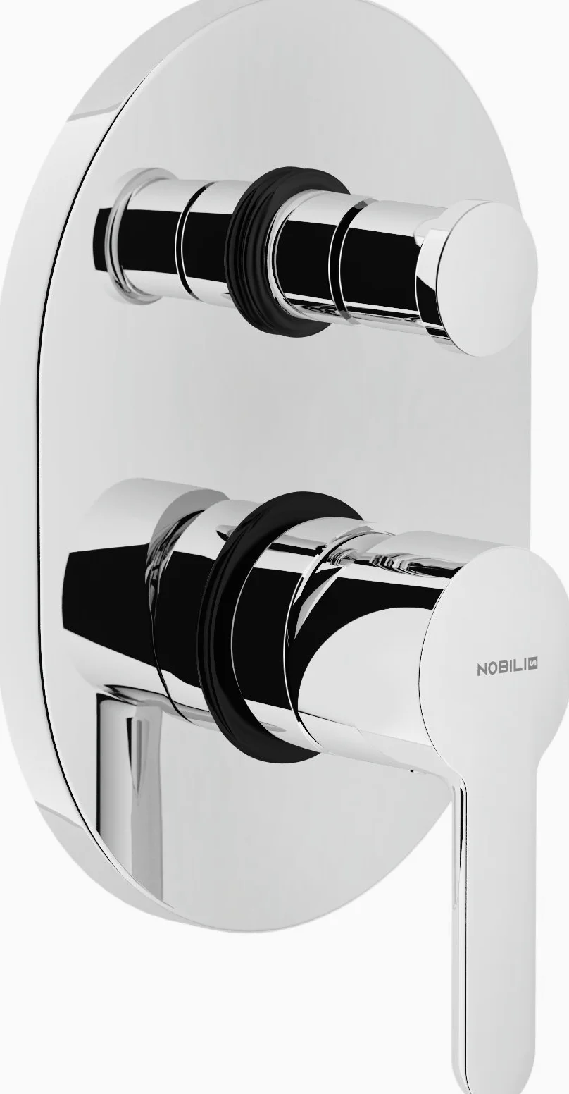 Nobili Rubinetterie Ab 87100 Miscelatore Monocomando per Vasca-Doccia ad Incasso a 2 Vie Collezione Abc Cromo