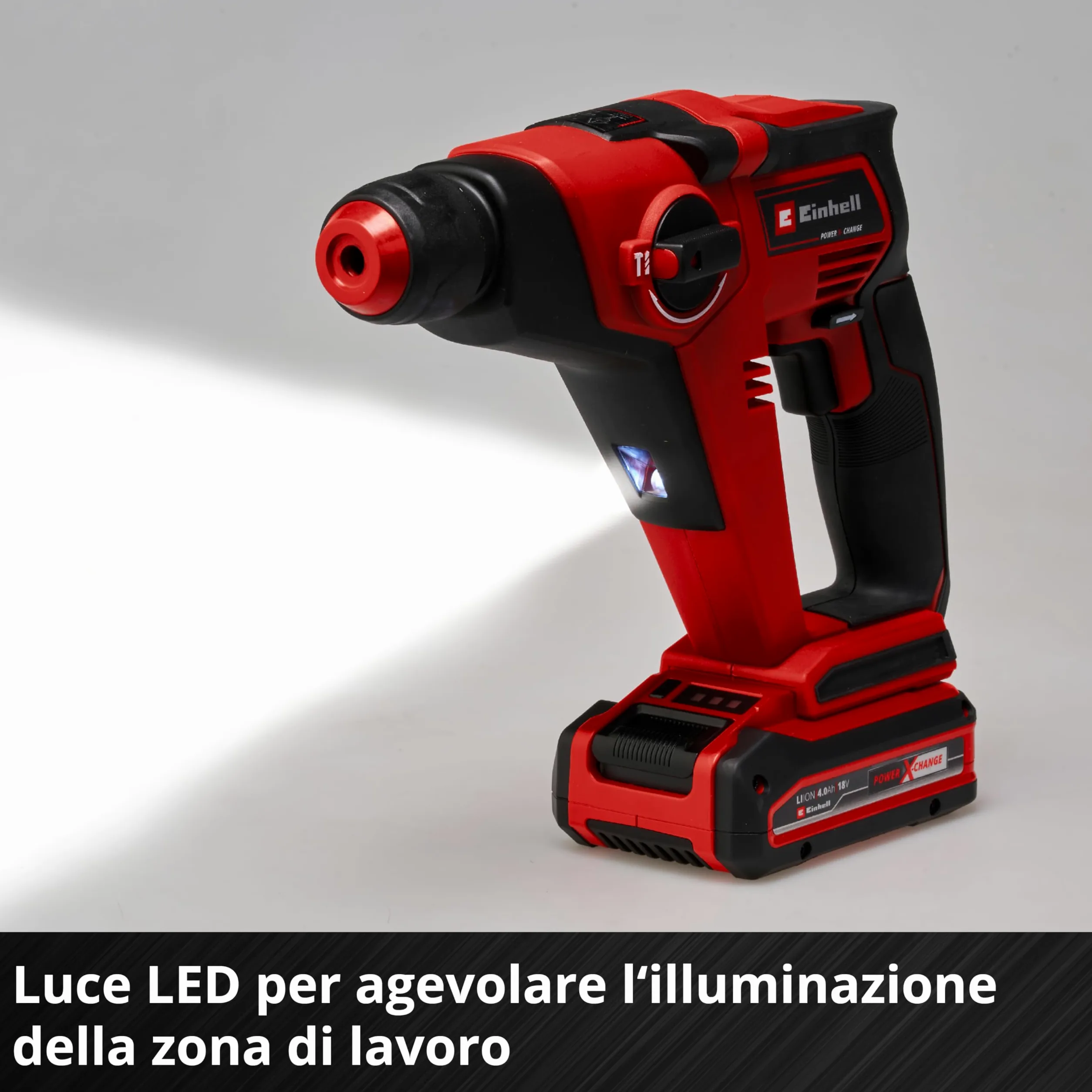Einhell tassellatore a batteria TE-HD 18/12 Li - Solo Power X-Change (Bit Adapter incluso nella dotazione di consegna, 1,3 Joule, SDS+, 12 mm su cemento)