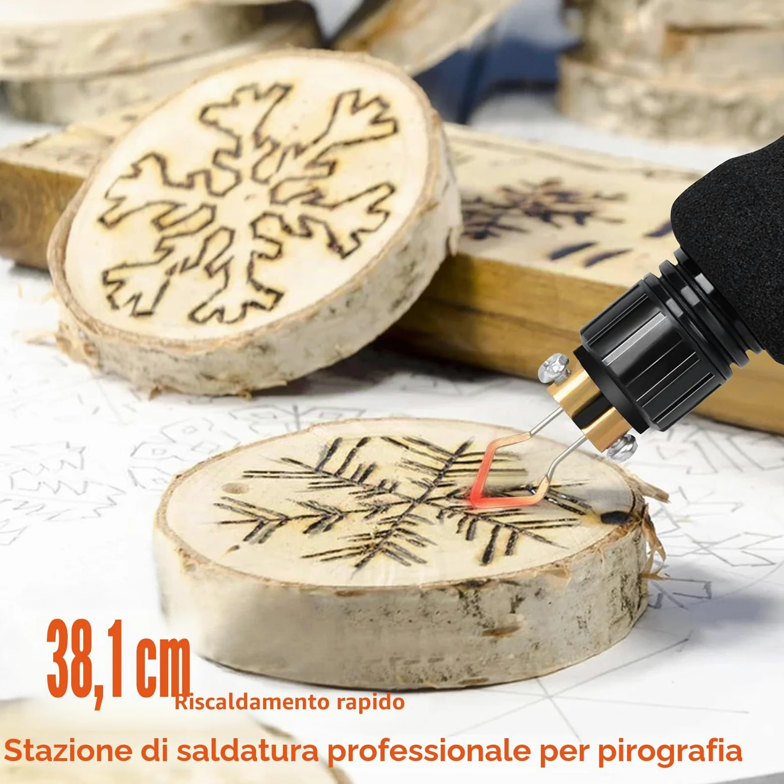 Kit Pirografia Legno,Preciva 40W 250-750℃ pirografo per legno professionale regolabile macchina pirografia Penna con 20pcs filo di saldatura,per legno,pelle e sughero (2)